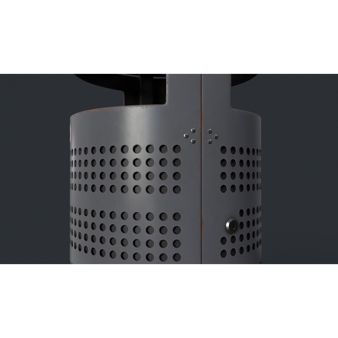 Street Trash Can 3D Model – Low Poly Game Ready PBR Asset, FBX - View 14