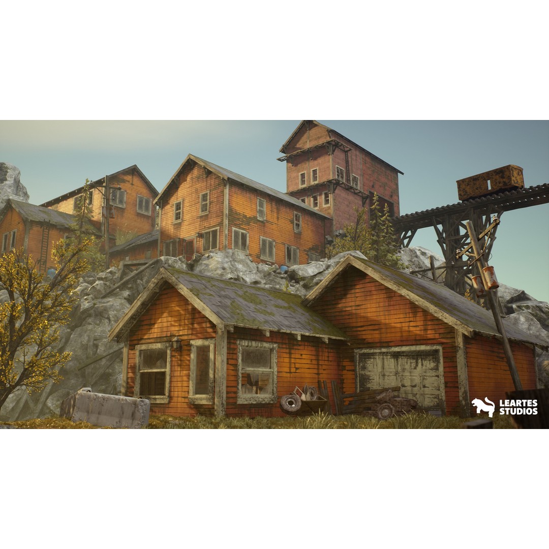 Old Workers Village 3D Model – Low Poly Game Ready Environment, FBX - View 4