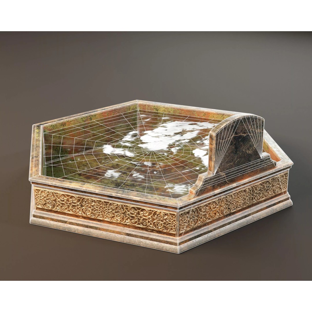 Royal Lion Pond 3D Model – Low Poly Architectural Decoration, FBX, OBJ - View 13