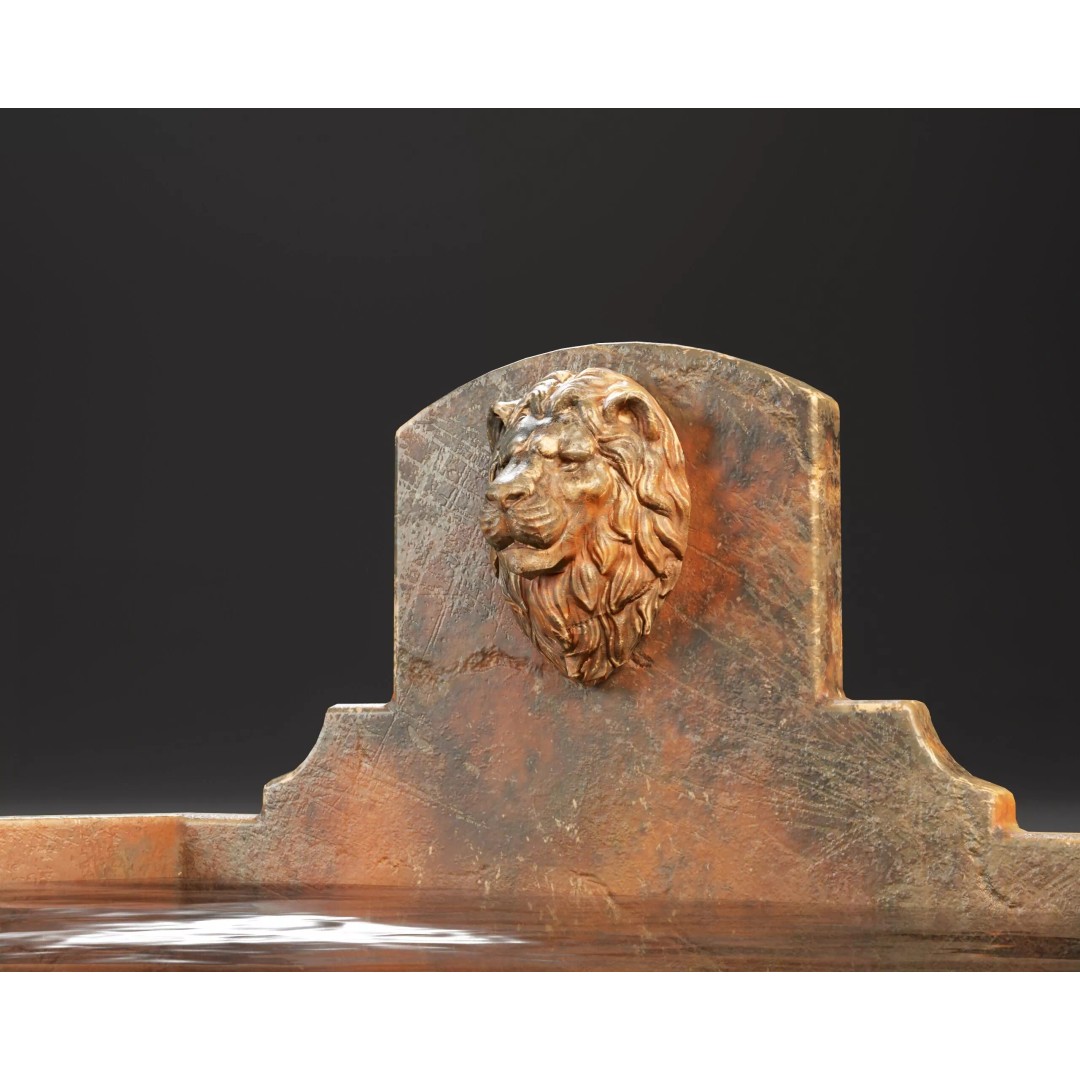 Royal Lion Pond 3D Model – Low Poly Architectural Decoration, FBX, OBJ - View 14