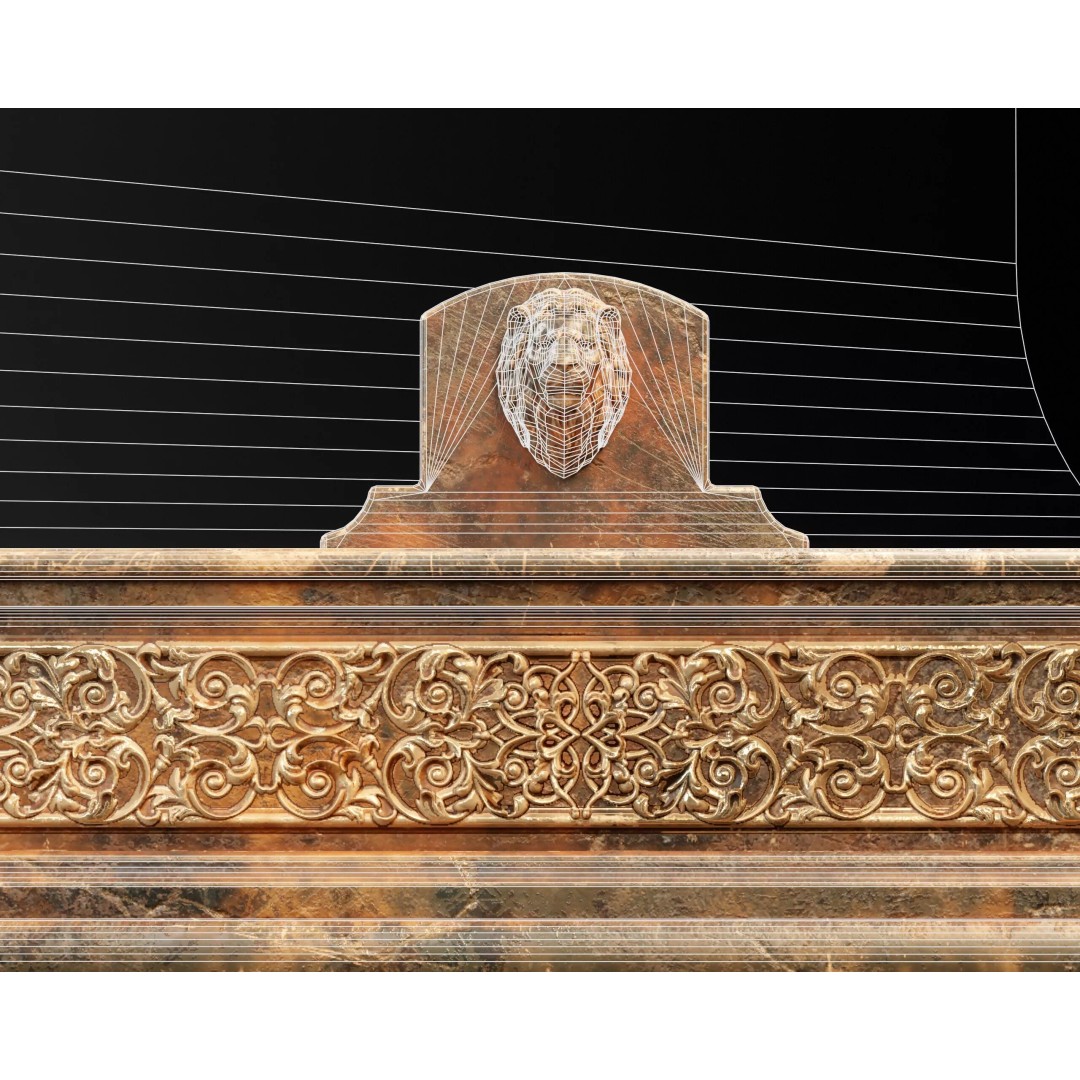 Royal Lion Pond 3D Model – Low Poly Architectural Decoration, FBX, OBJ - View 8