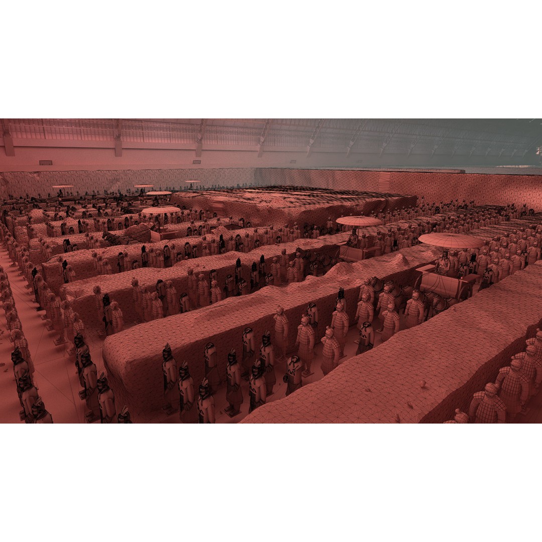 Terracotta Army 3D Model – Historic Sculpture, FBX, Game-Ready