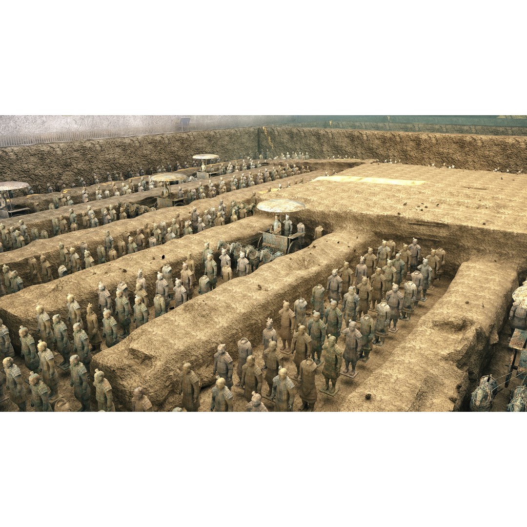 Terracotta Army 3D Model – Historic Sculpture, FBX, Game-Ready - View 3