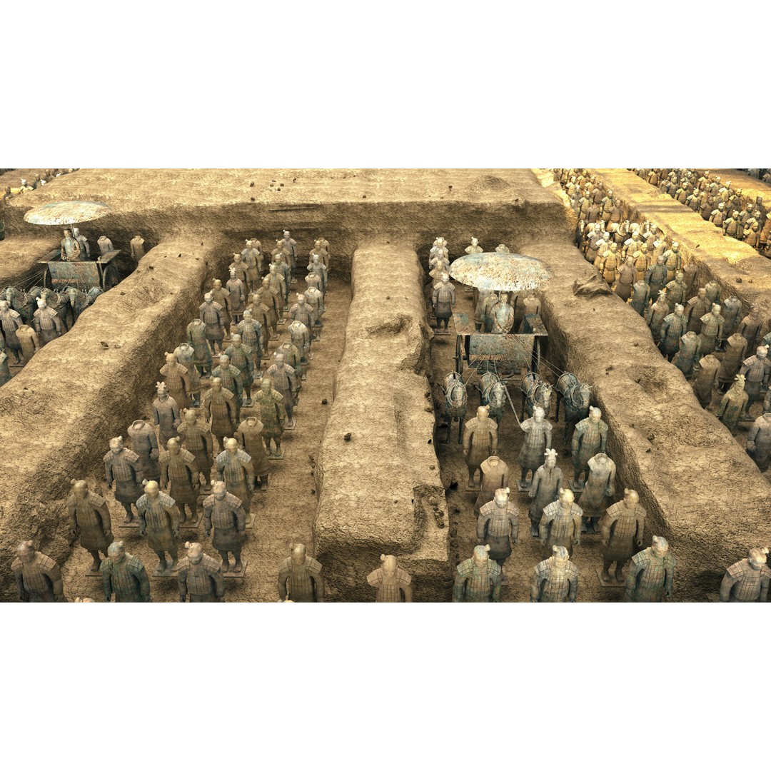 Terracotta Army 3D Model – Historic Sculpture, FBX, Game-Ready - View 4