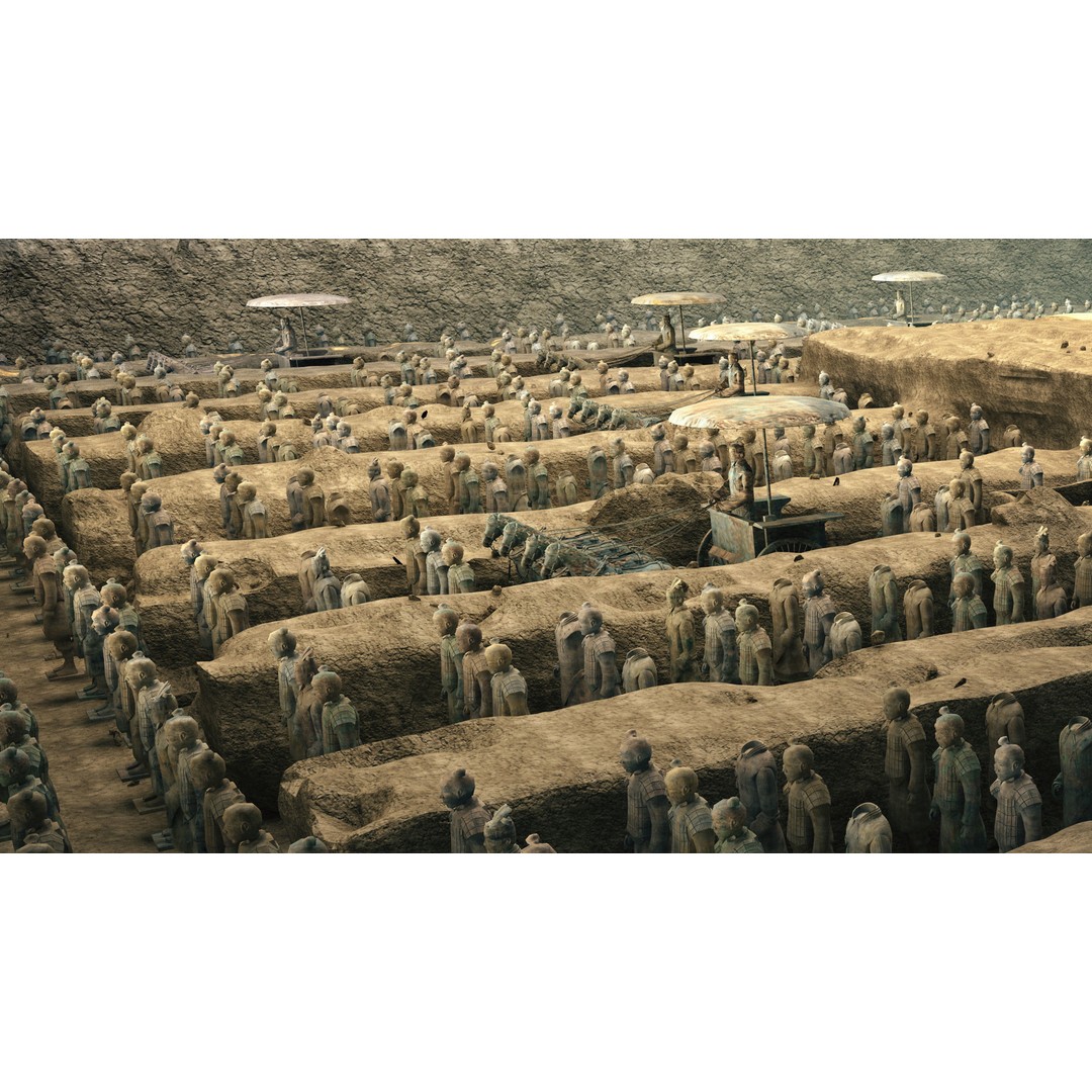 Terracotta Army 3D Model – Historic Sculpture, FBX, Game-Ready - View 5