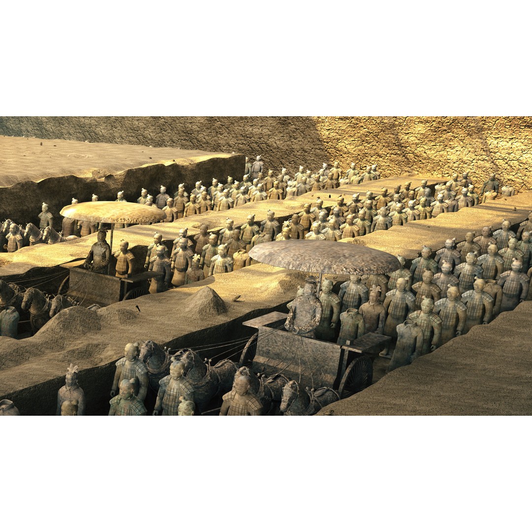 Terracotta Army 3D Model – Historic Sculpture, FBX, Game-Ready - View 6