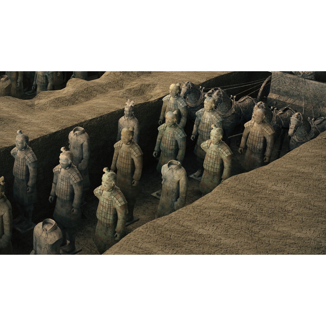 Terracotta Army 3D Model – Historic Sculpture, FBX, Game-Ready - View 7