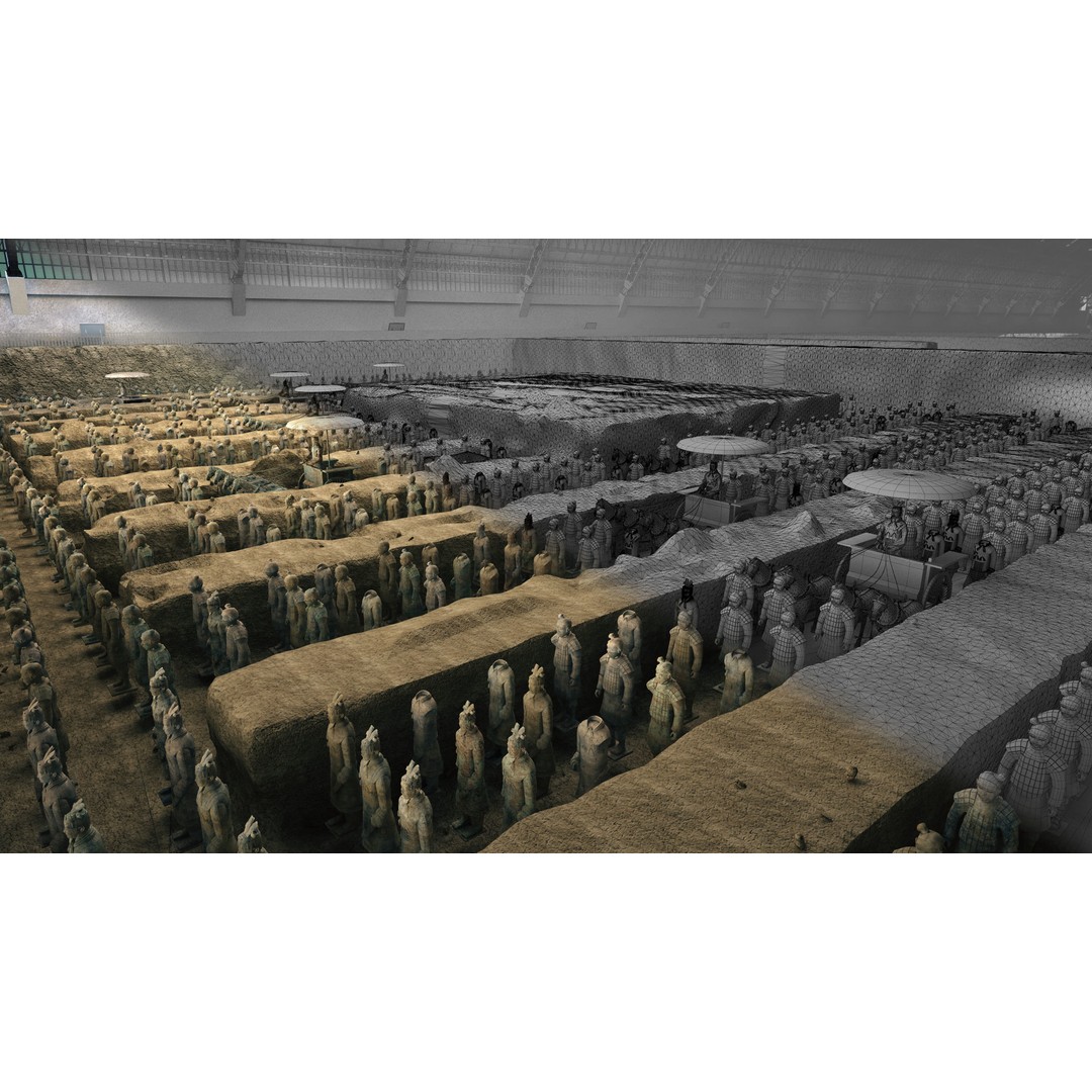 Terracotta Army 3D Model – Historic Sculpture, FBX, Game-Ready - View 9