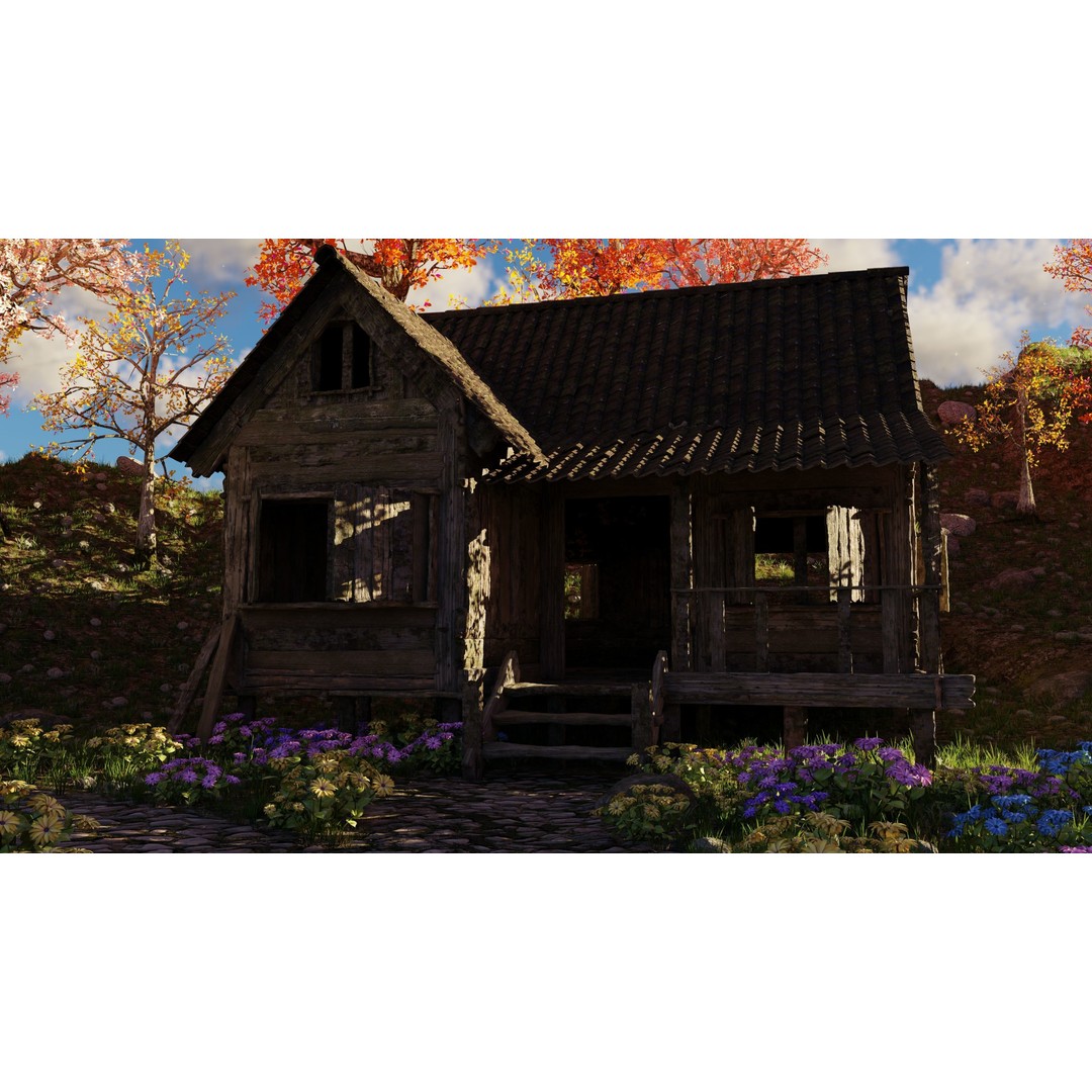 Tower Scene 3D Model – High Poly Landscape Asset for Blender - View 11