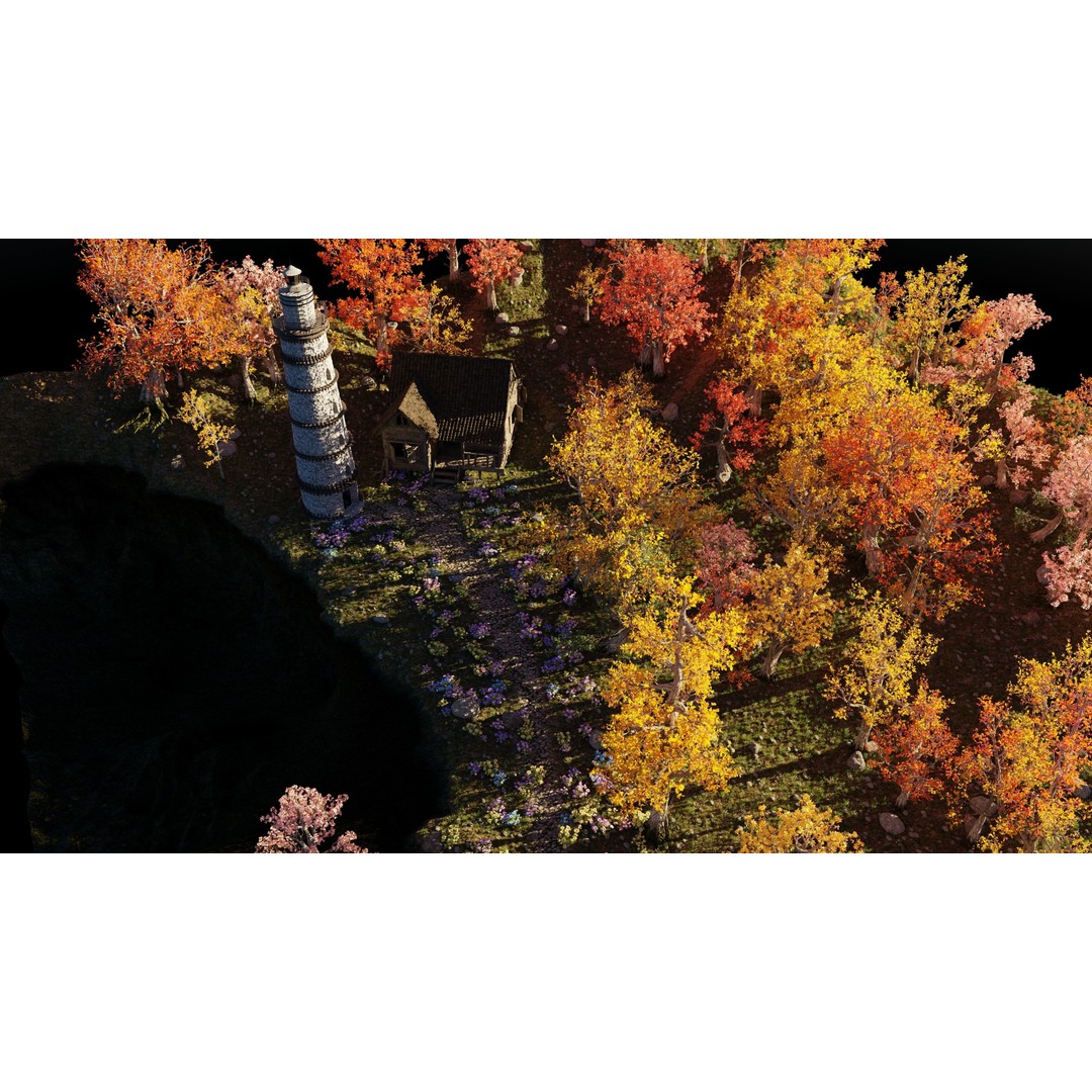 Tower Scene 3D Model – High Poly Landscape Asset for Blender - View 16