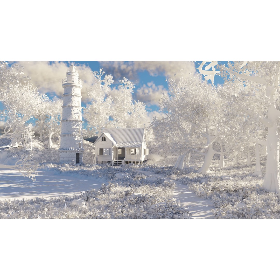 Tower Scene 3D Model – High Poly Landscape Asset for Blender - View 22