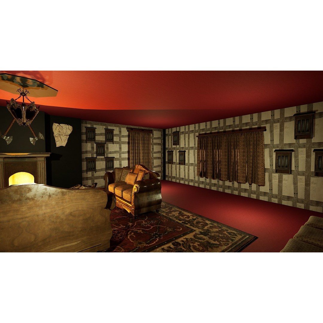 Three Storey House 3D Model – Fantasy Architectural Design, Game Ready - View 12