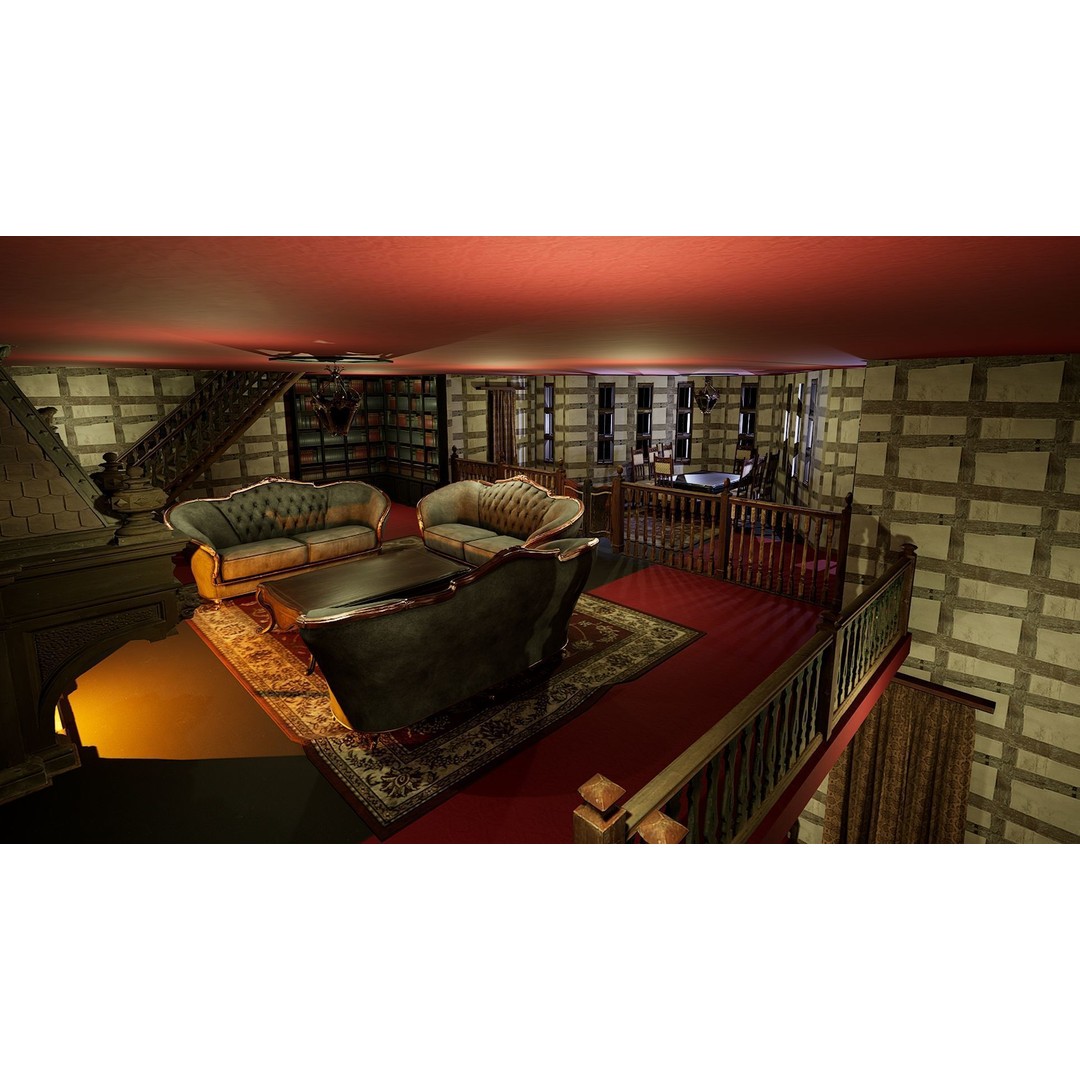 Three Storey House 3D Model – Fantasy Architectural Design, Game Ready - View 22