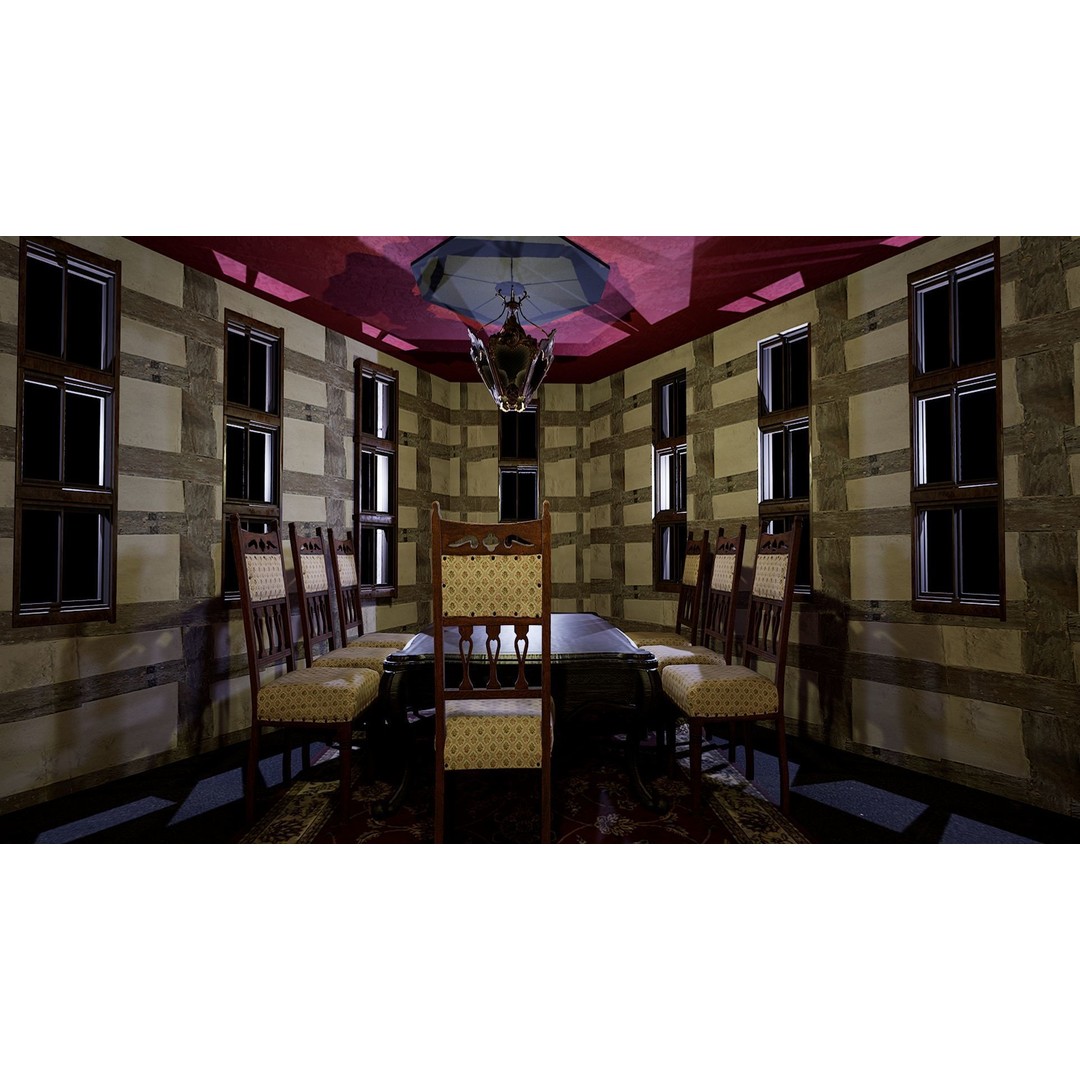 Three Storey House 3D Model – Fantasy Architectural Design, Game Ready - View 24