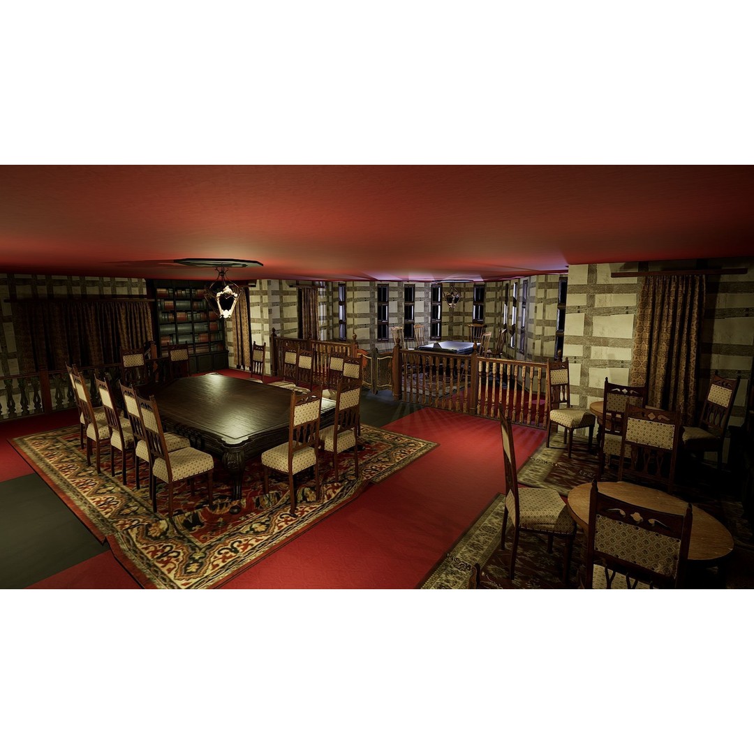 Three Storey House 3D Model – Fantasy Architectural Design, Game Ready - View 29
