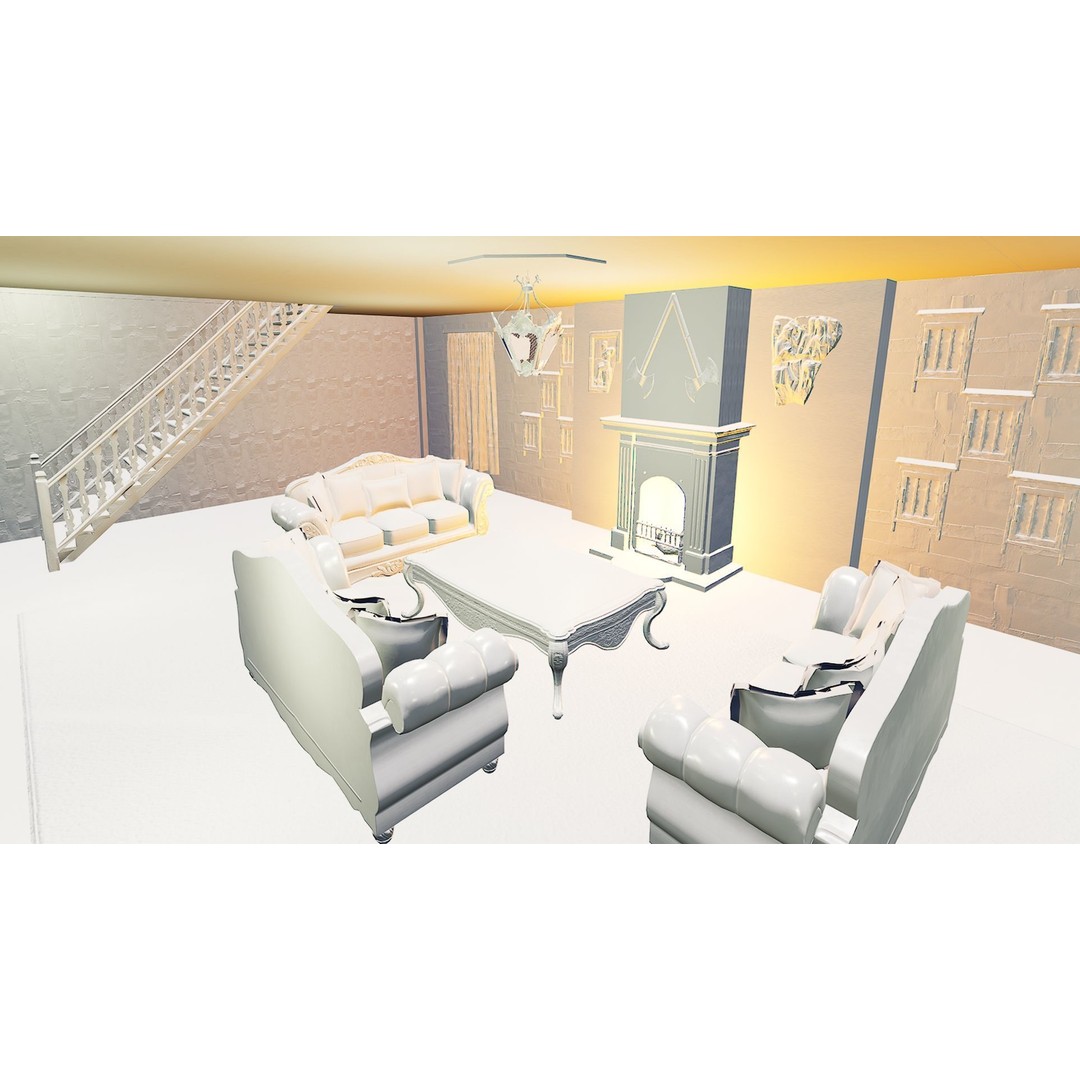 Three Storey House 3D Model – Fantasy Architectural Design, Game Ready - View 44