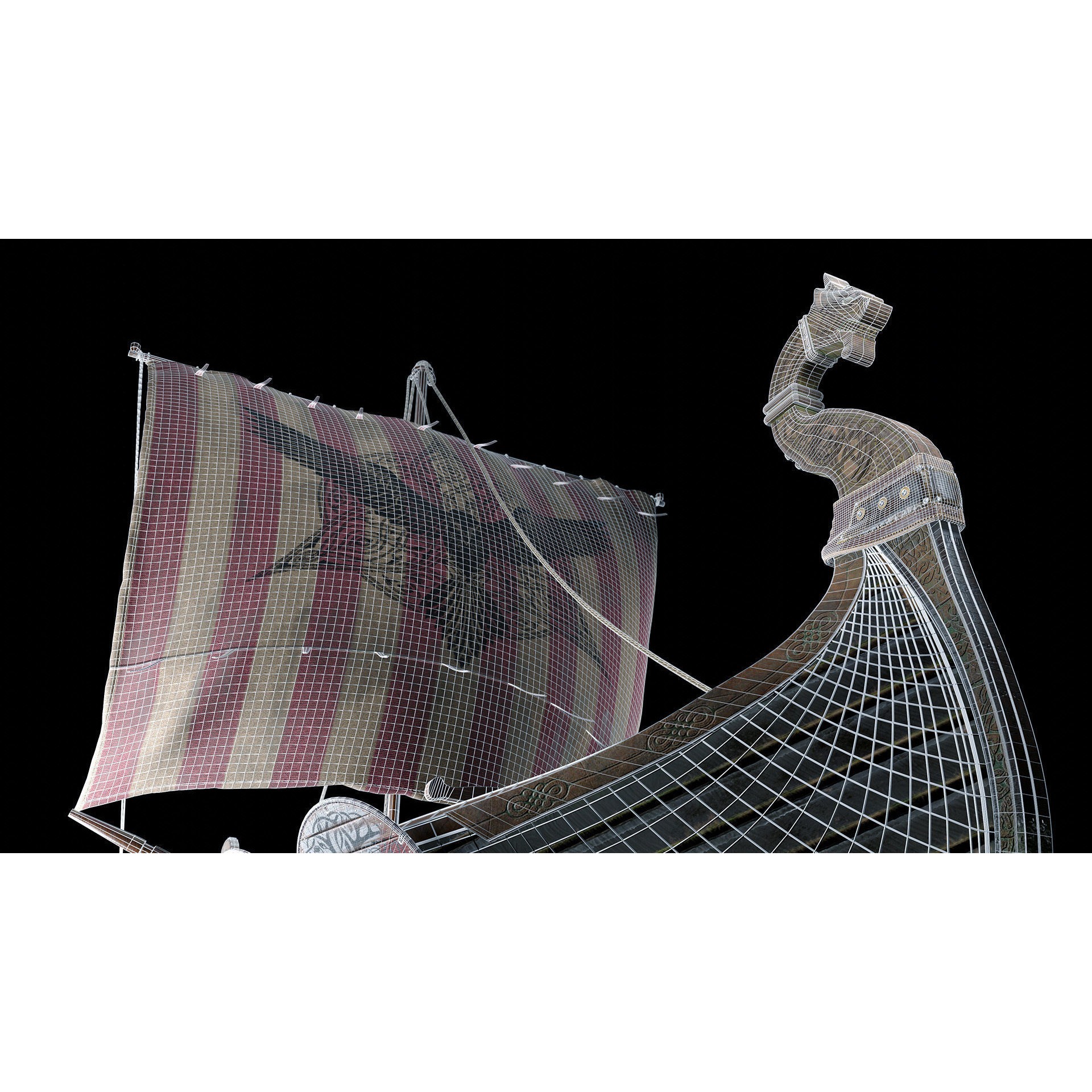 Viking Boat - Game-Ready 3D Model - View 13