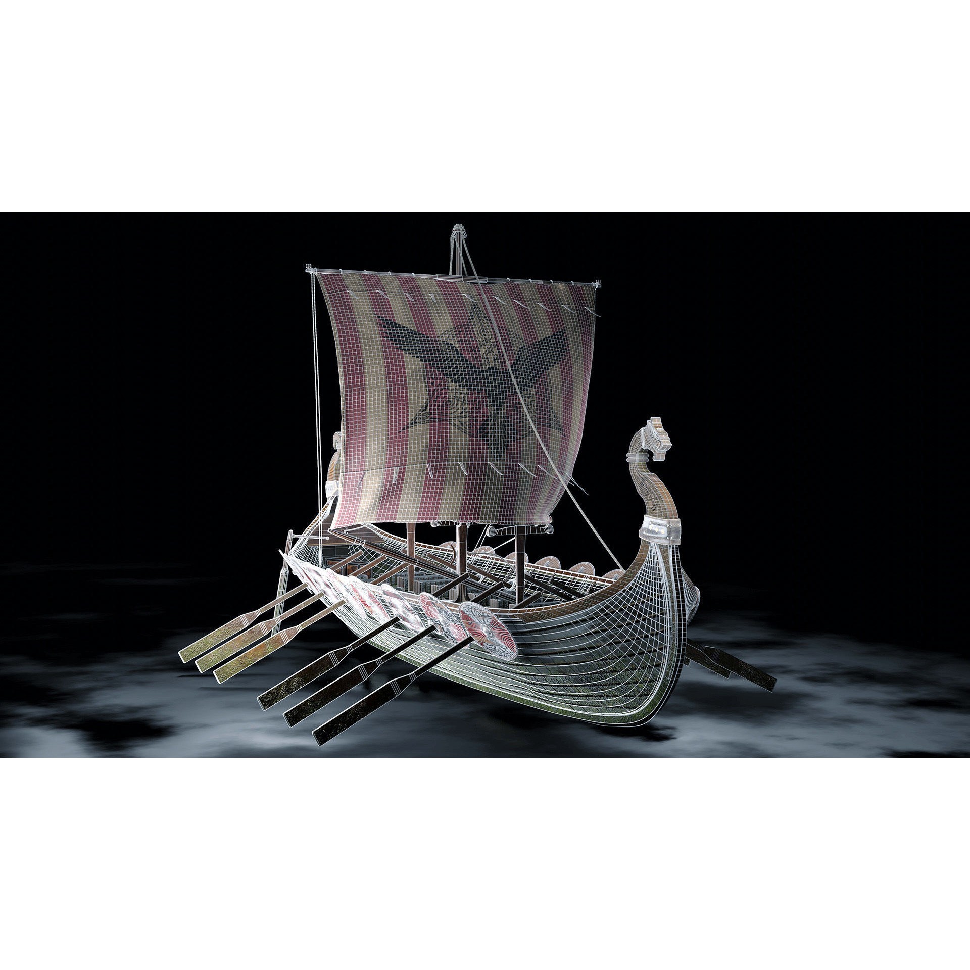 Viking Boat - Game-Ready 3D Model - View 15