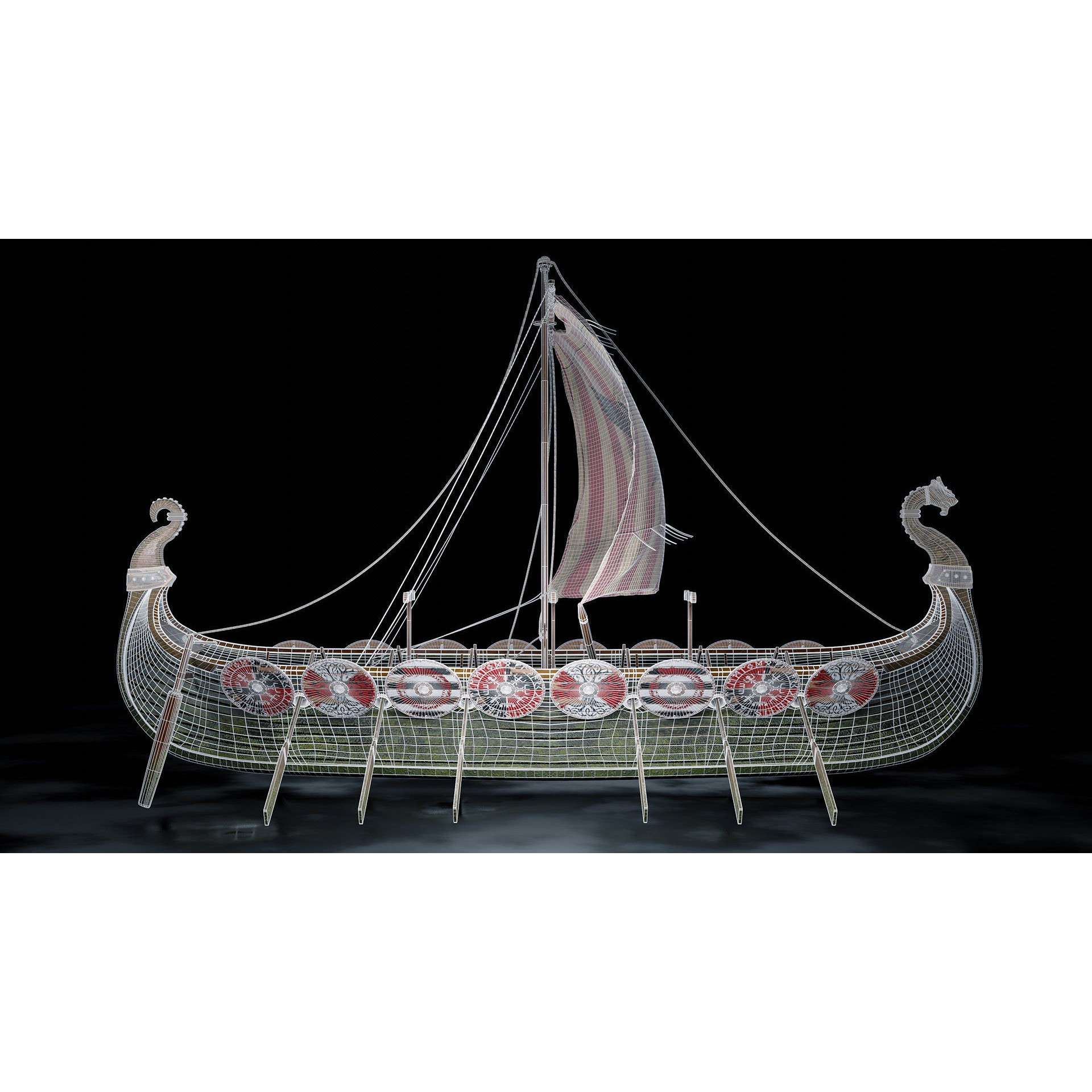 Viking Boat - Game-Ready 3D Model - View 17