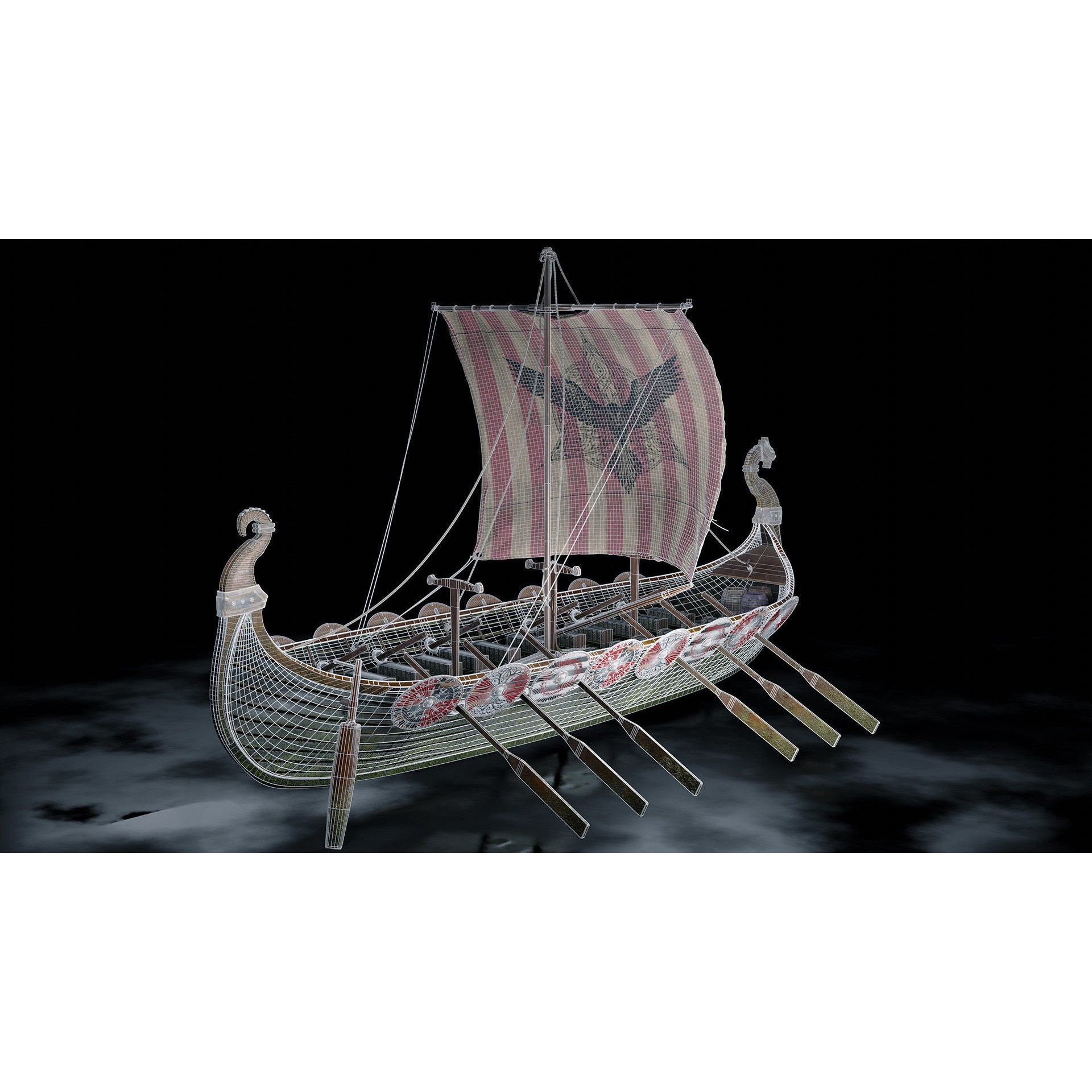 Viking Boat - Game-Ready 3D Model - View 18