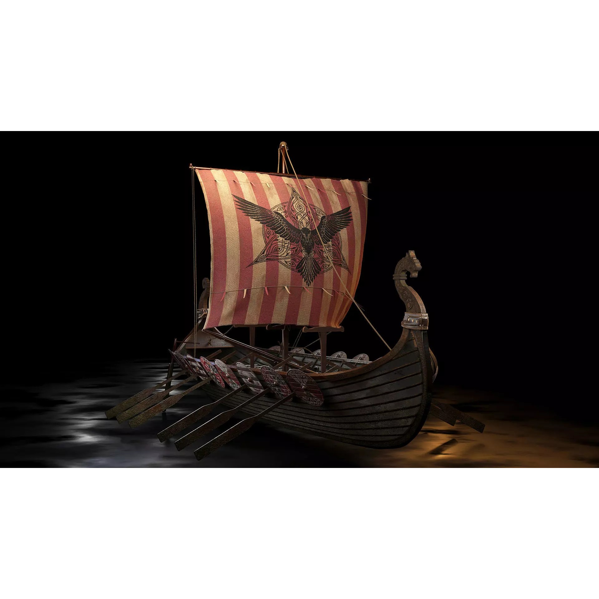 Viking Boat - Game-Ready 3D Model - View 2