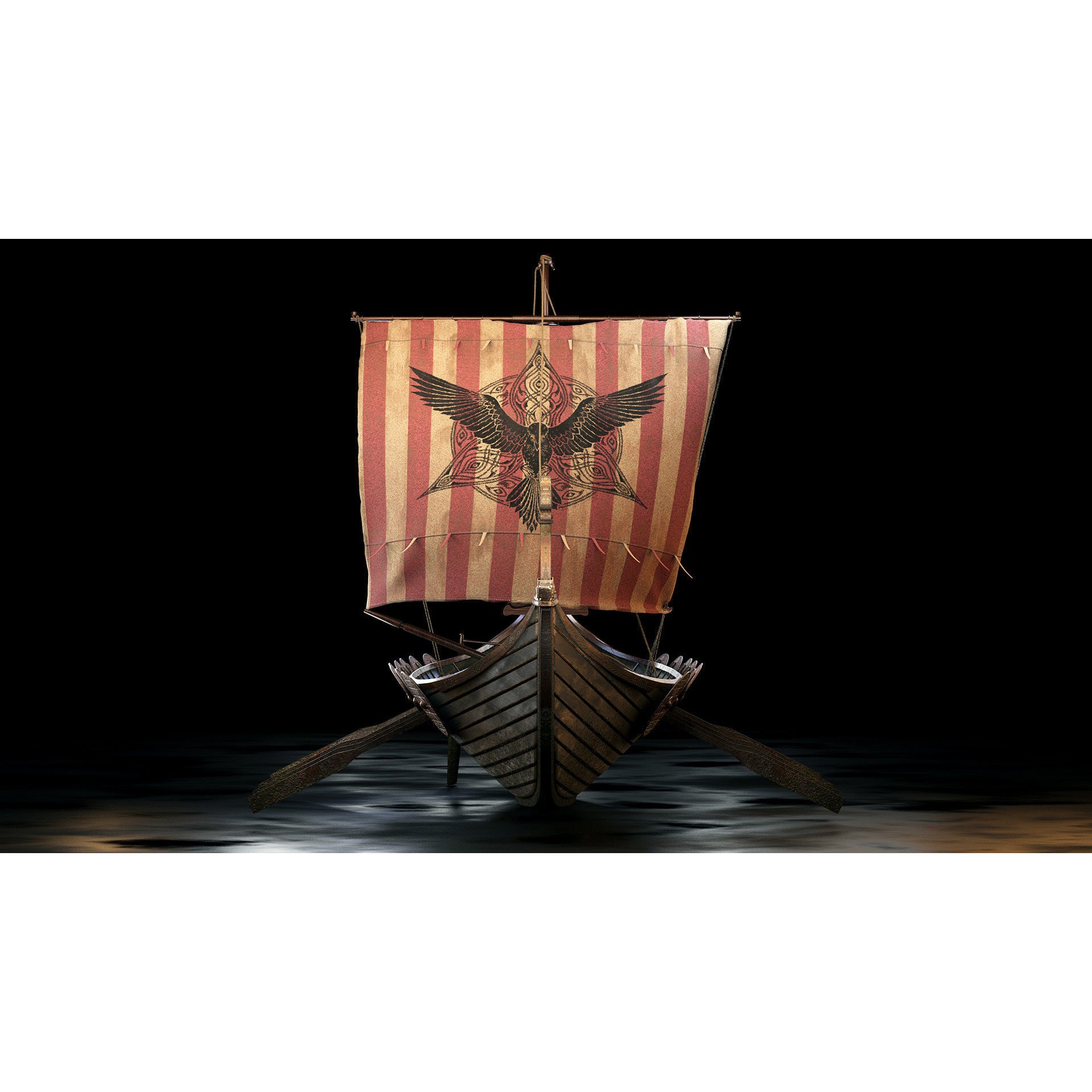 Viking Boat - Game-Ready 3D Model - View 5