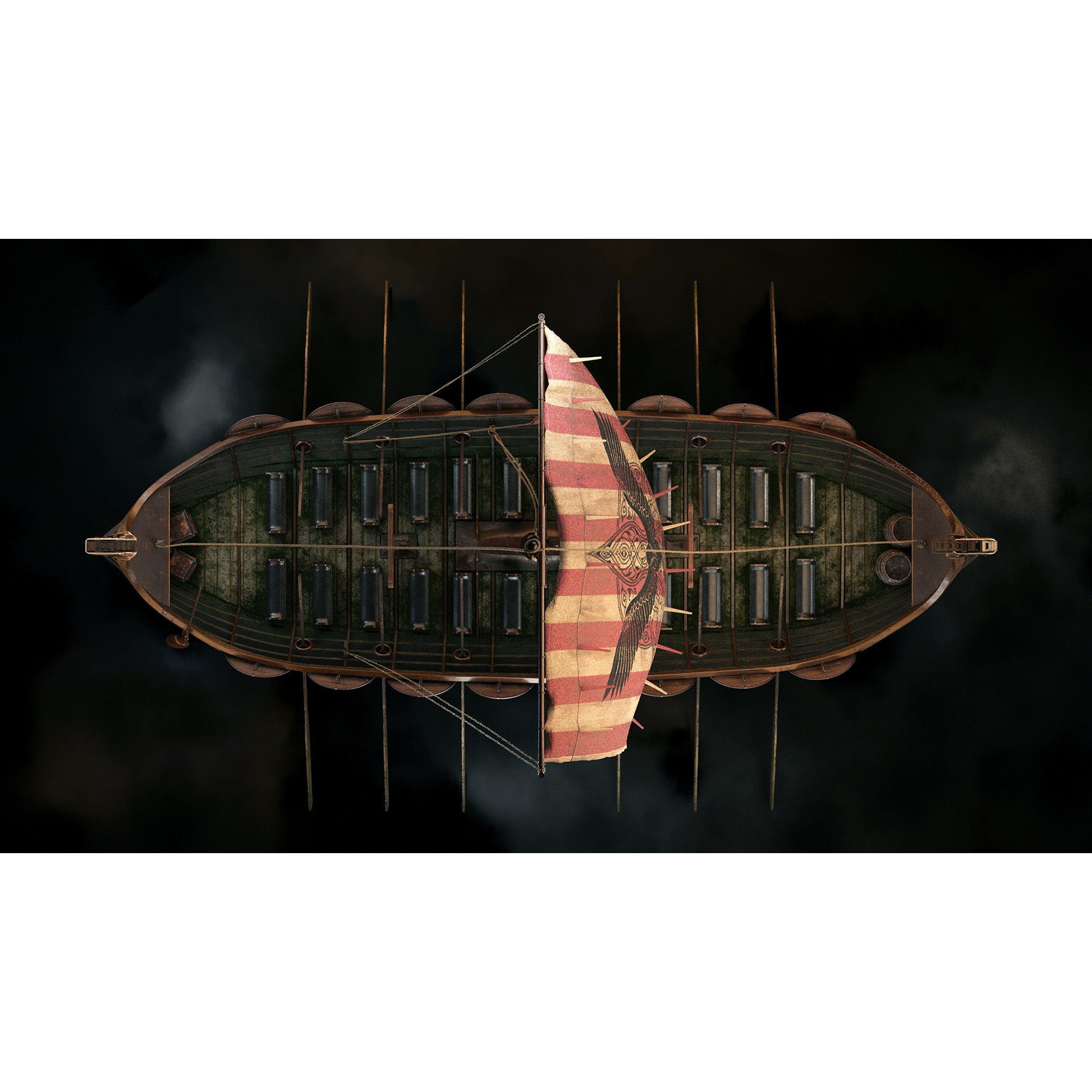 Viking Boat - Game-Ready 3D Model - View 6