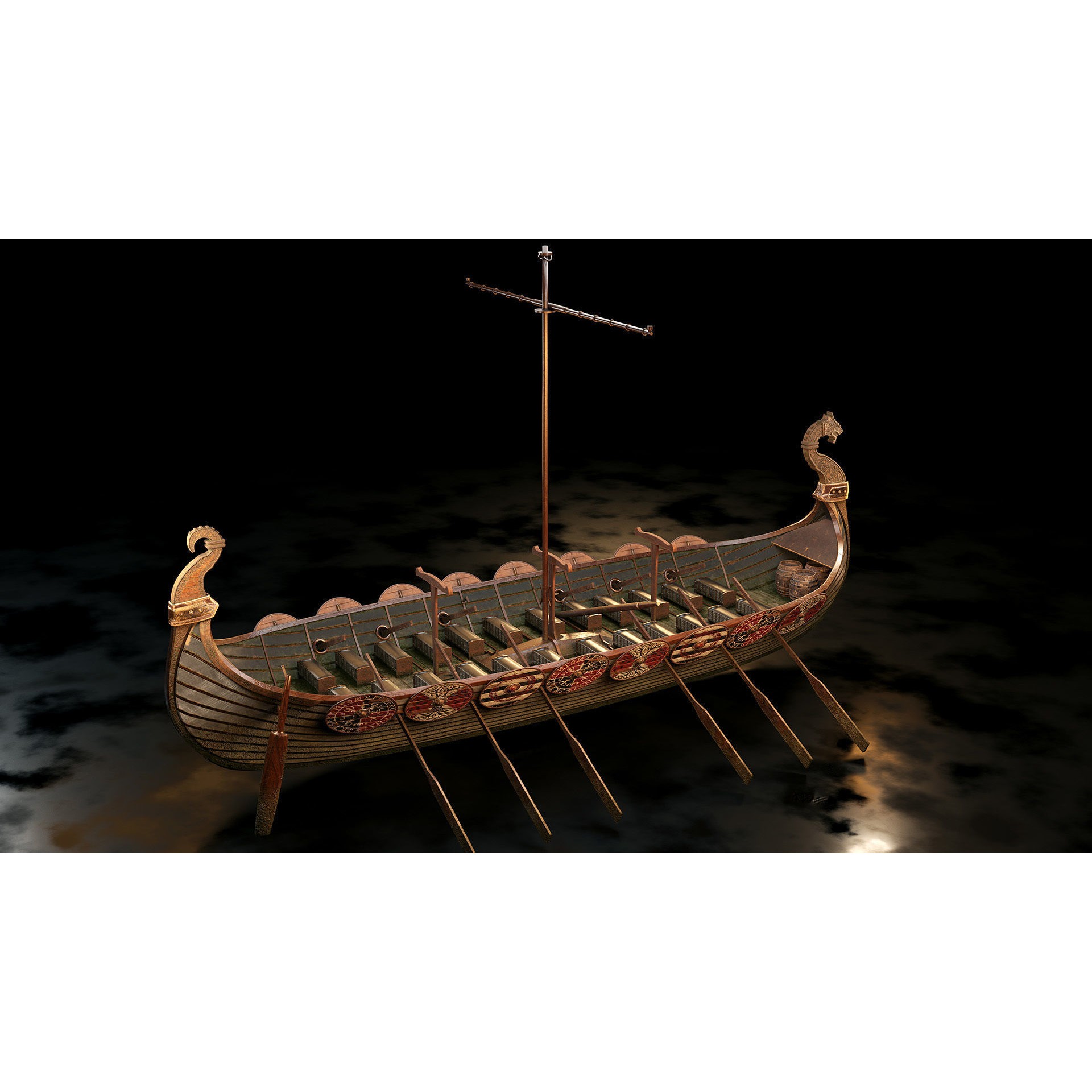 Viking Boat - Game-Ready 3D Model - View 7