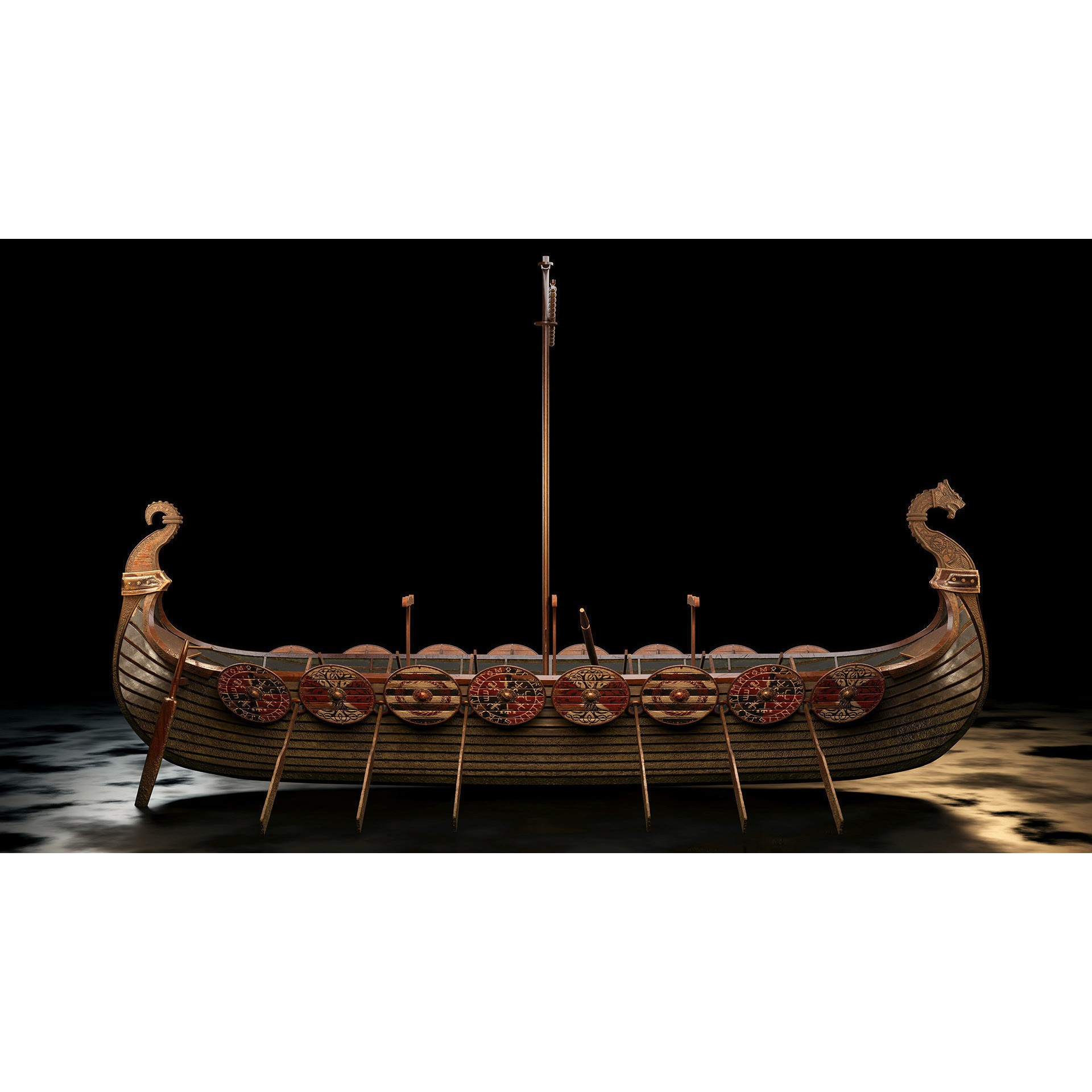 Viking Boat - Game-Ready 3D Model - View 8