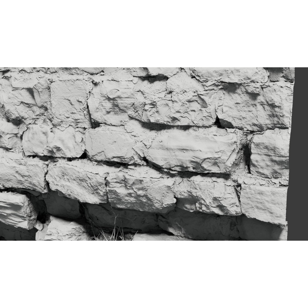 Jimen Stone Wall 3D Model – High Res Retainer Wall Asset, OBJ - View 11