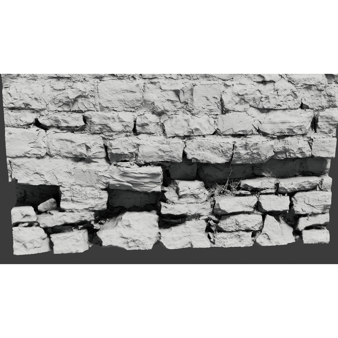 Jimen Stone Wall 3D Model – High Res Retainer Wall Asset, OBJ - View 13