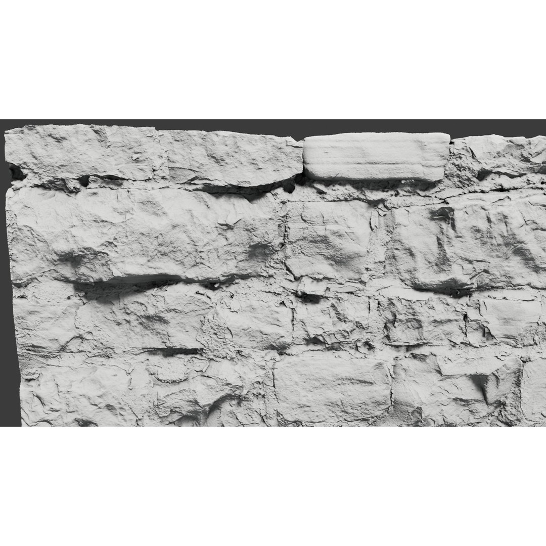 Jimen Stone Wall 3D Model – High Res Retainer Wall Asset, OBJ - View 15