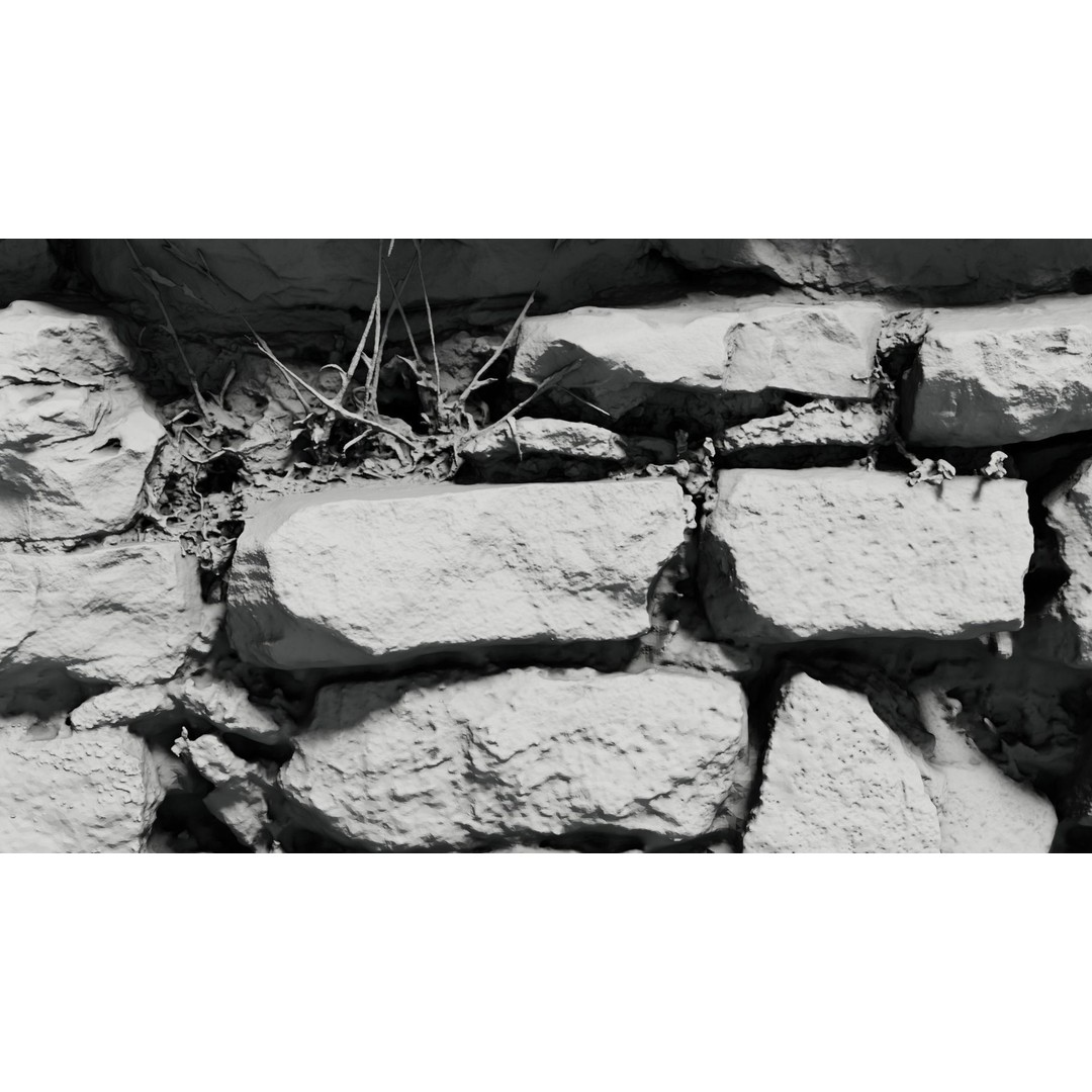 Jimen Stone Wall 3D Model – High Res Retainer Wall Asset, OBJ - View 19