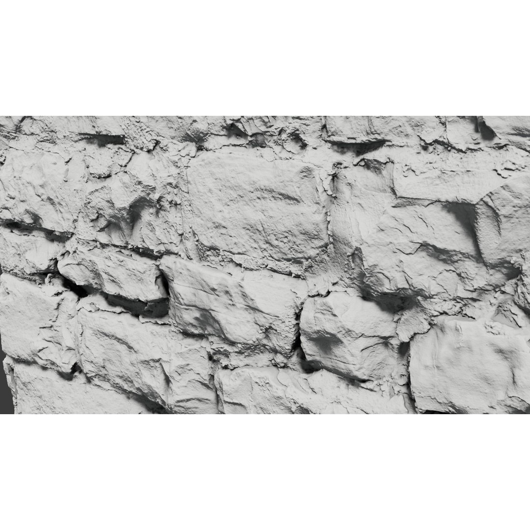 Jimen Stone Wall 3D Model – High Res Retainer Wall Asset, OBJ - View 21