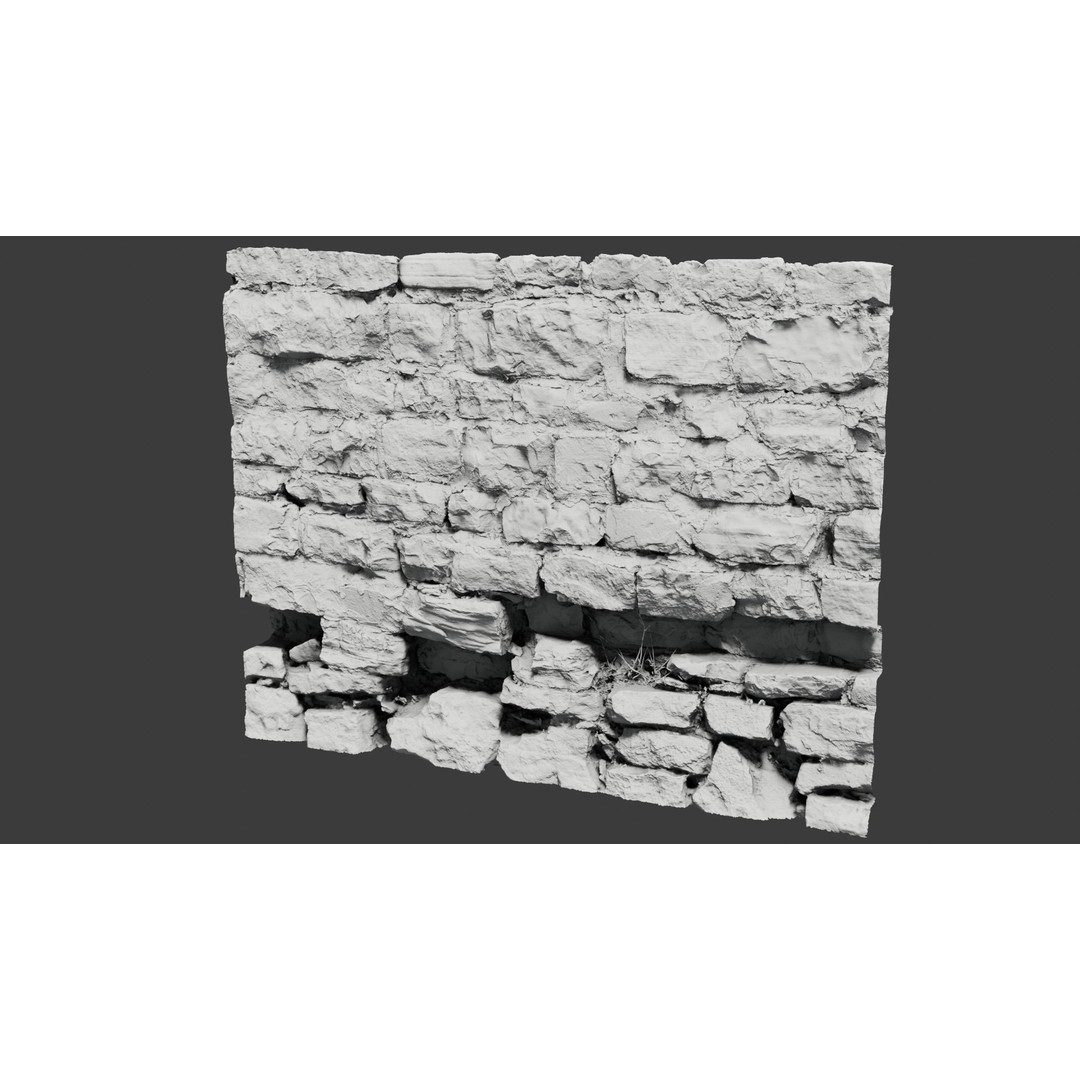 Jimen Stone Wall 3D Model – High Res Retainer Wall Asset, OBJ - View 9
