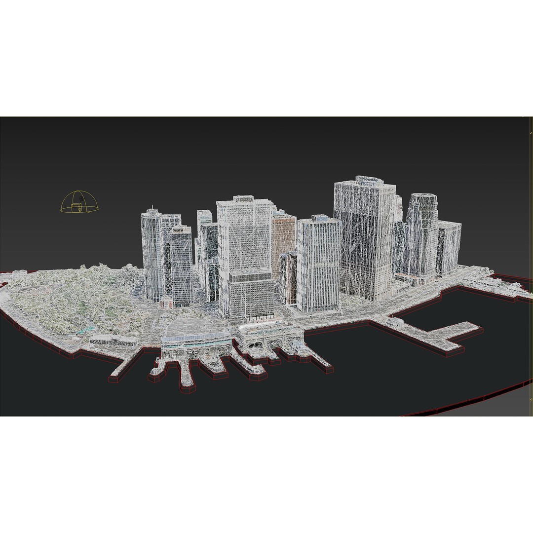 Lower Manhattan 3D Model – Low Poly Cityscape, FBX, OBJ