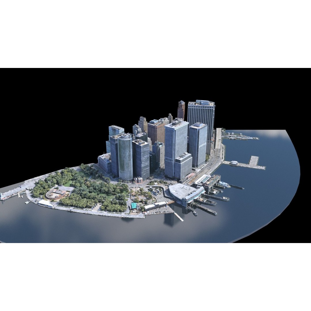 Lower Manhattan 3D Model – Low Poly Cityscape, FBX, OBJ - View 10