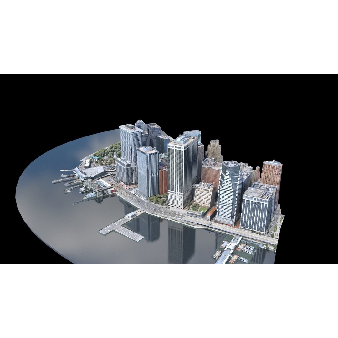 Lower Manhattan 3D Model – Low Poly Cityscape, FBX, OBJ - View 11