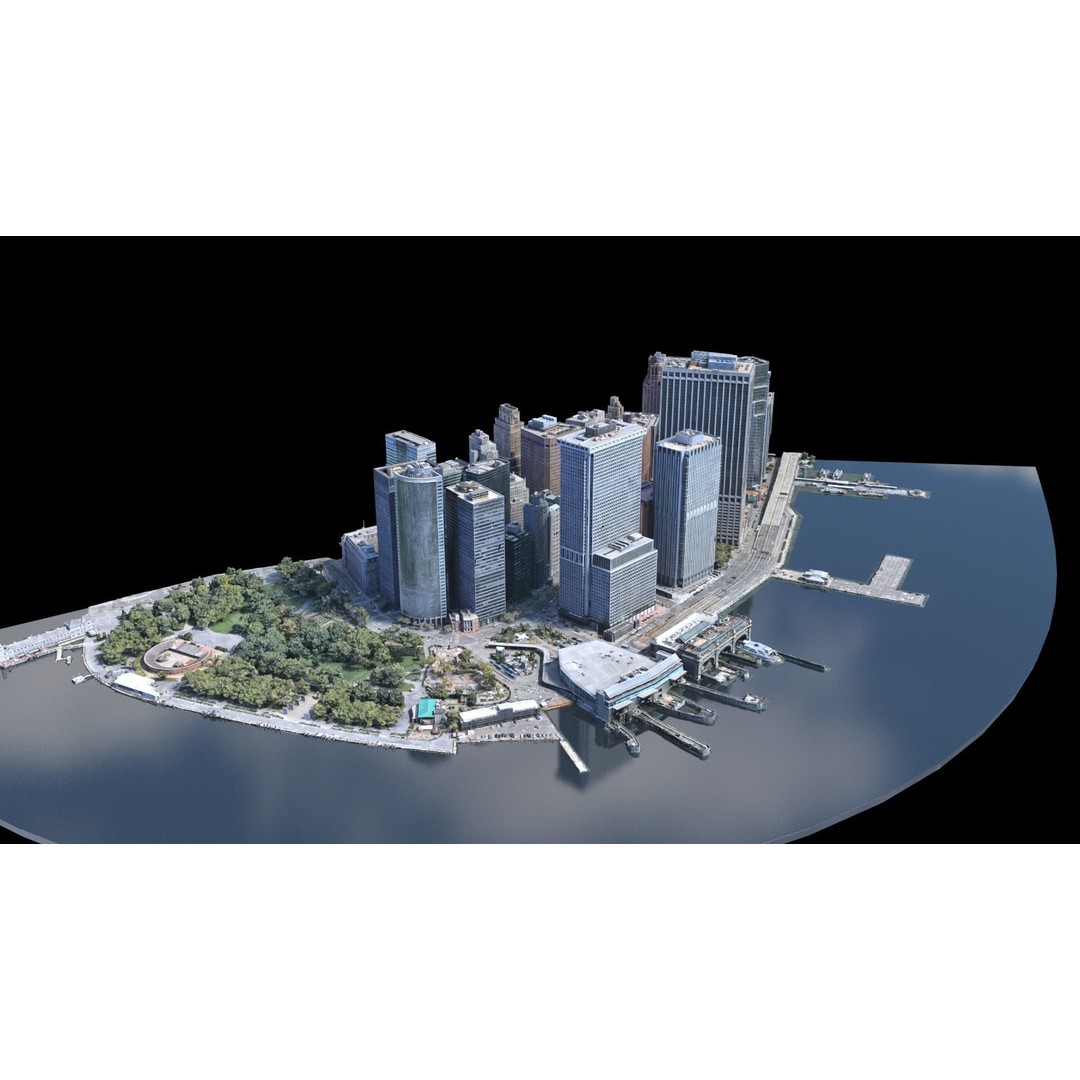 Lower Manhattan 3D Model – Low Poly Cityscape, FBX, OBJ - View 12