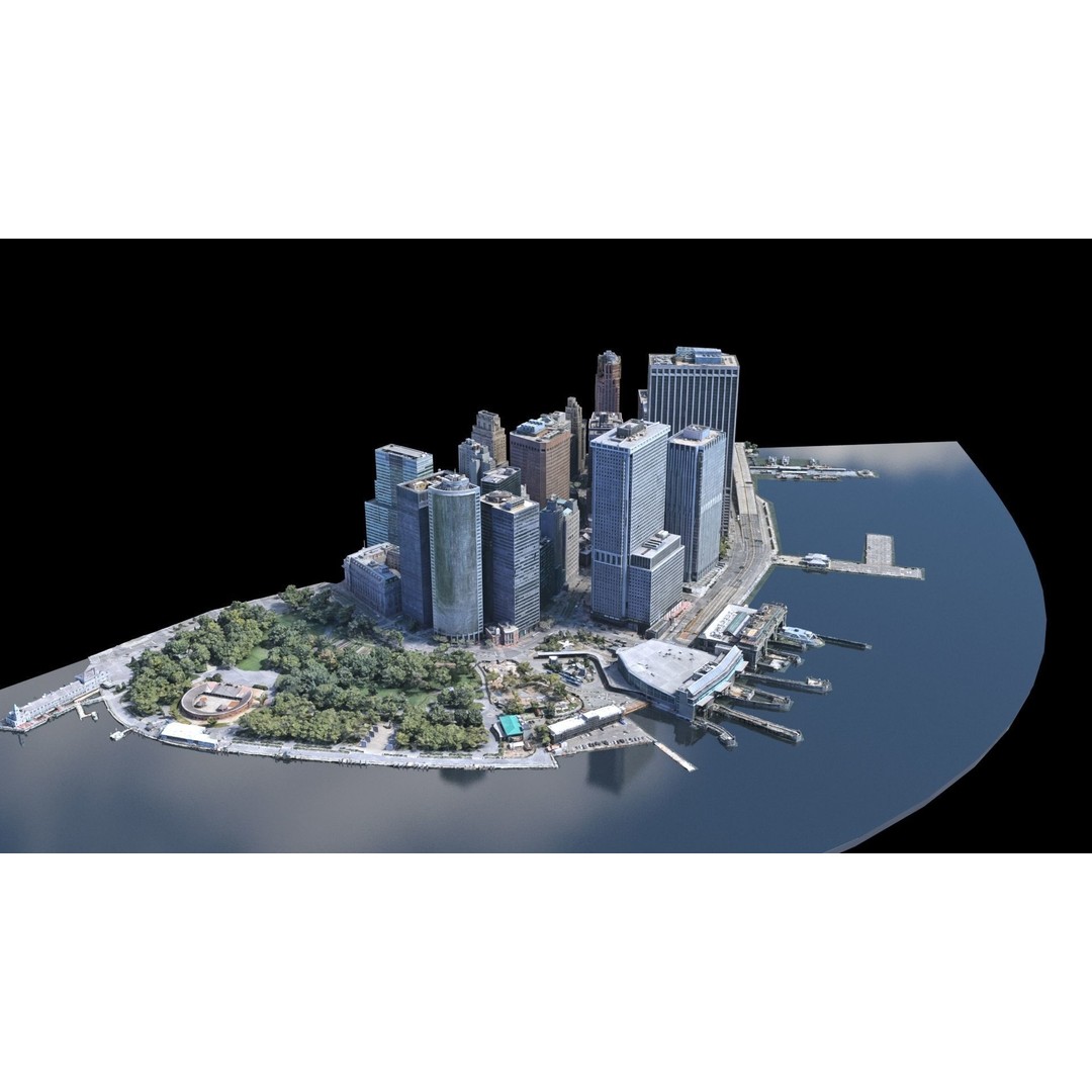 Lower Manhattan 3D Model – Low Poly Cityscape, FBX, OBJ - View 13