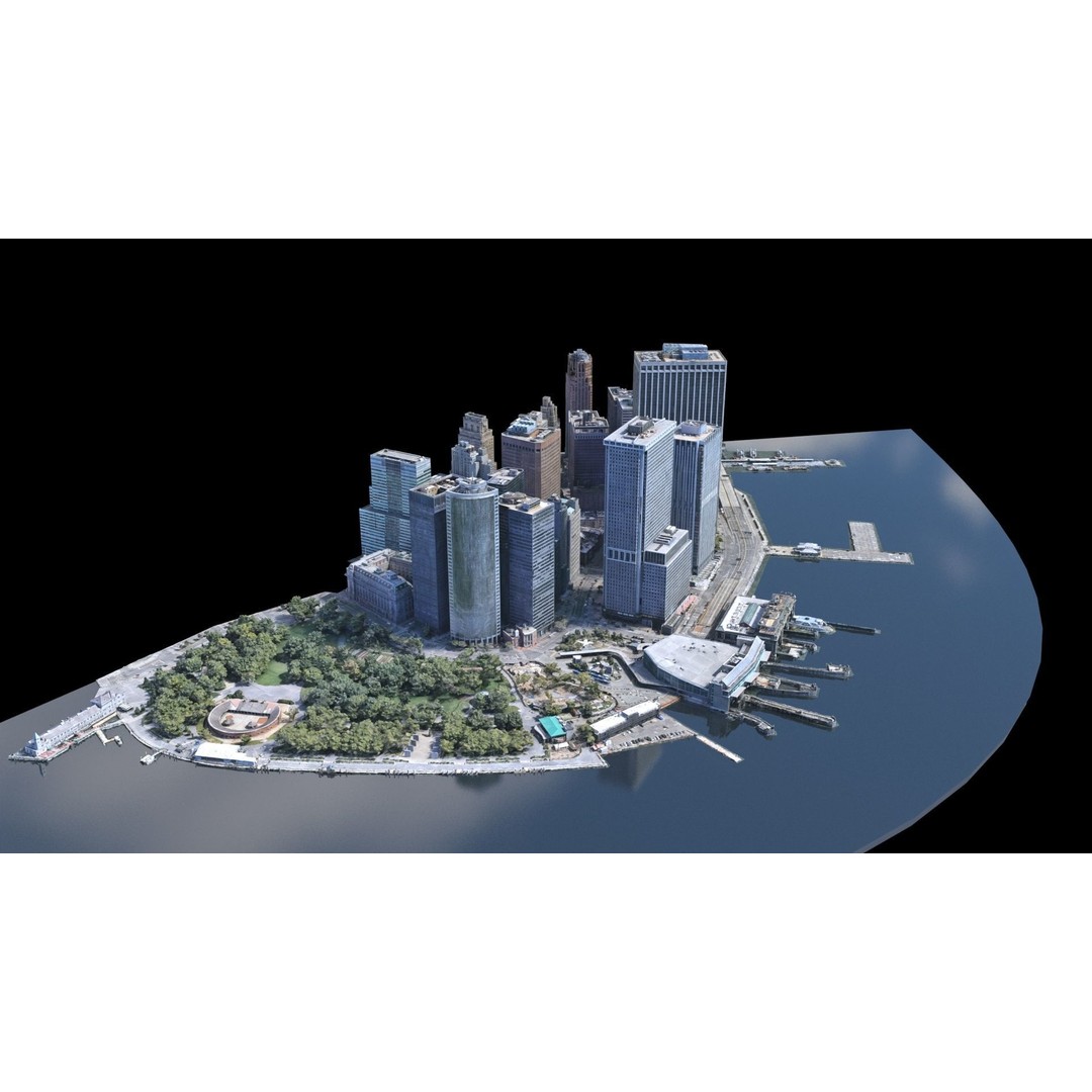 Lower Manhattan 3D Model – Low Poly Cityscape, FBX, OBJ - View 15