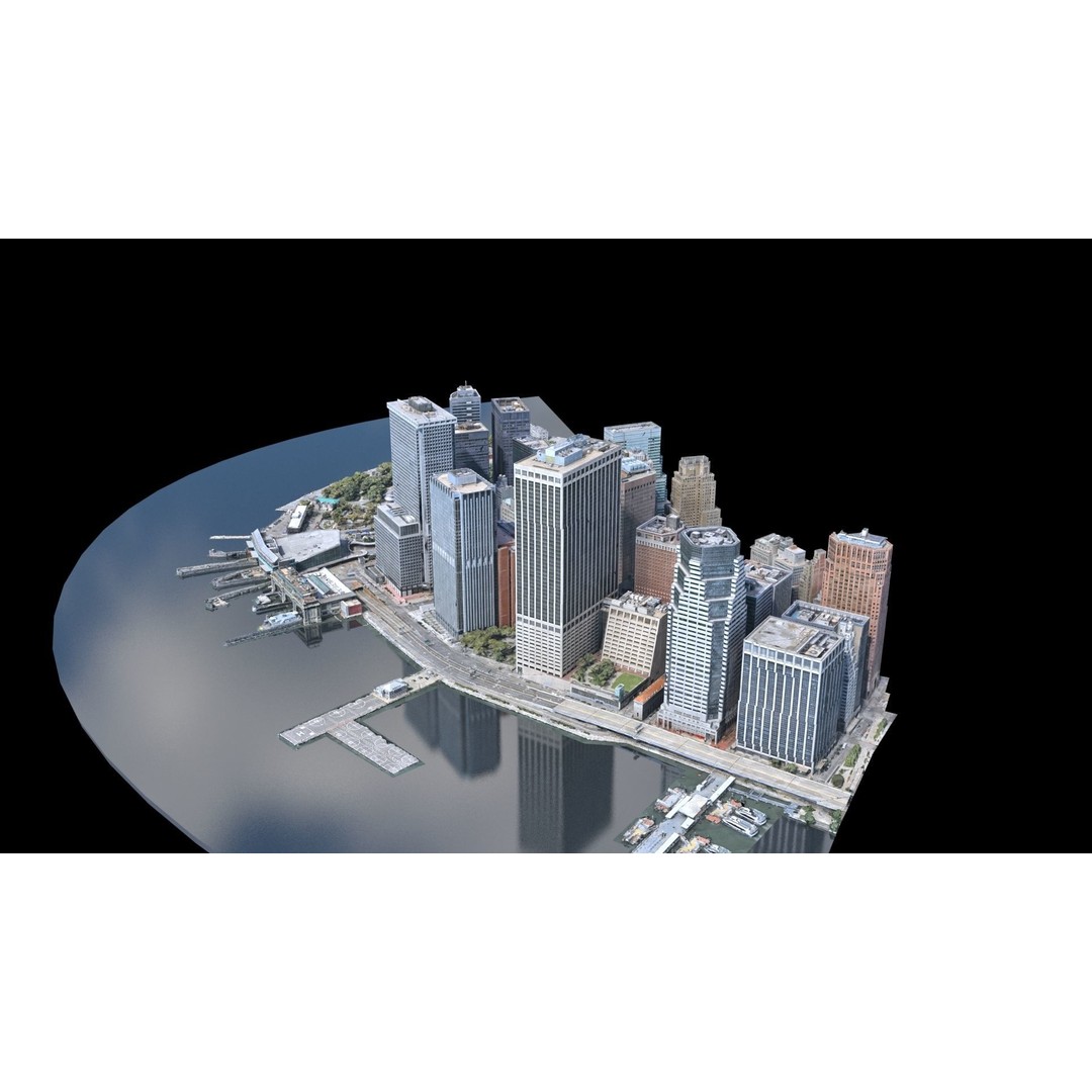 Lower Manhattan 3D Model – Low Poly Cityscape, FBX, OBJ - View 16