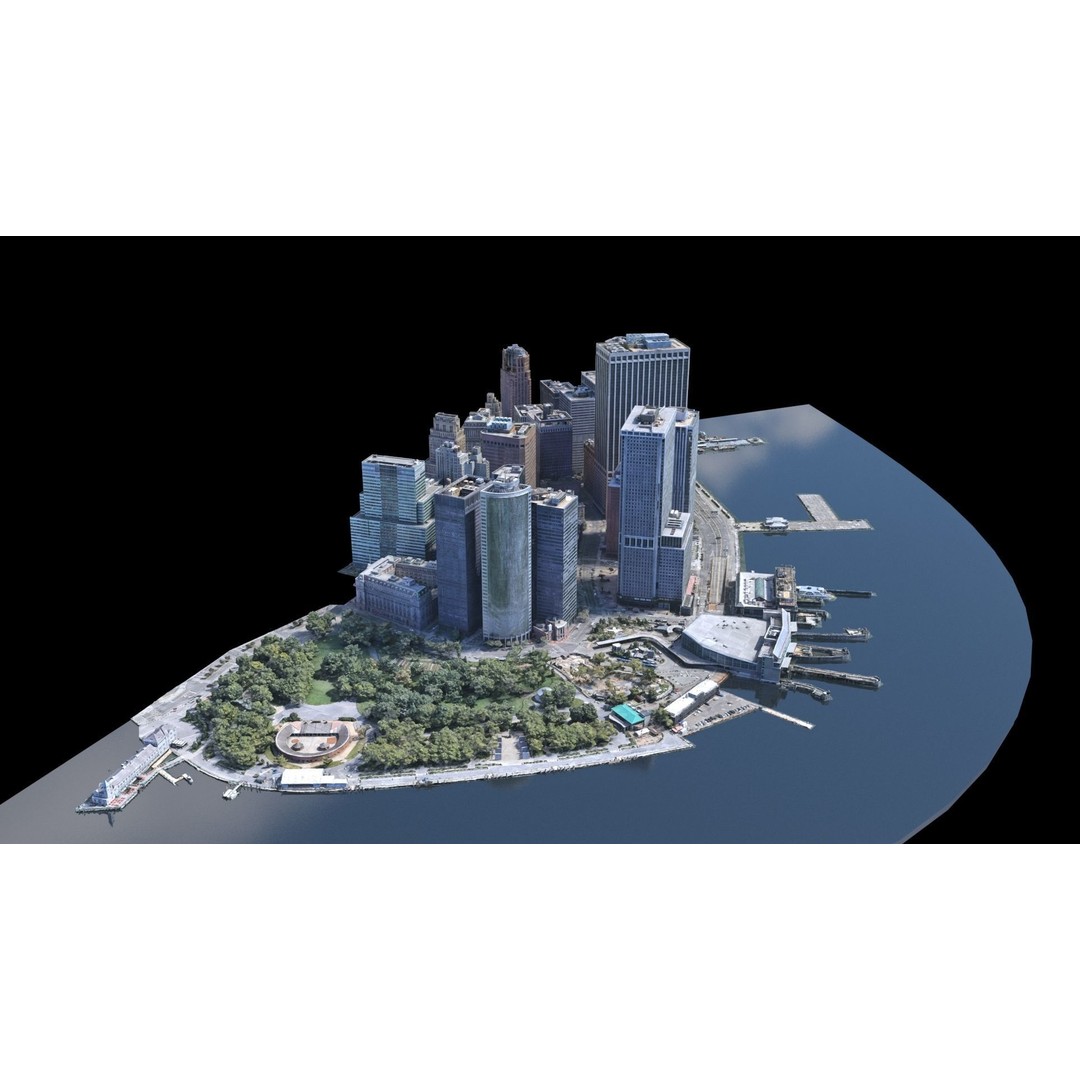 Lower Manhattan 3D Model – Low Poly Cityscape, FBX, OBJ - View 17
