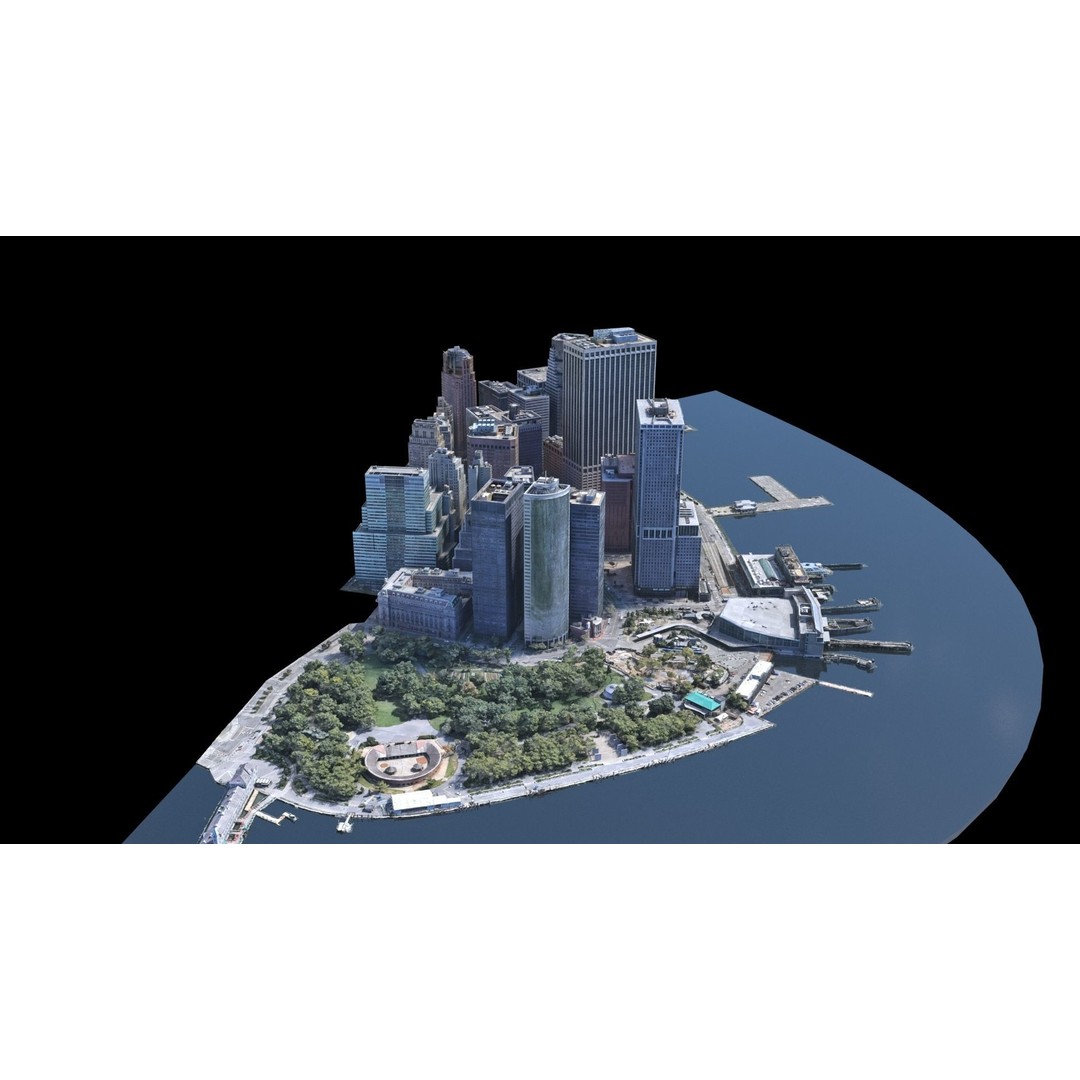 Lower Manhattan 3D Model – Low Poly Cityscape, FBX, OBJ - View 20