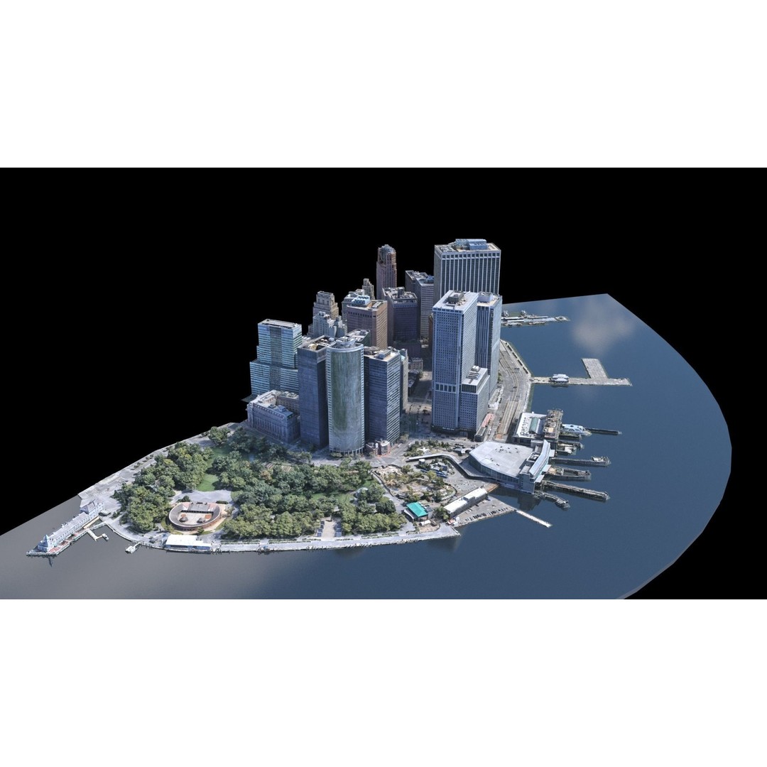 Lower Manhattan 3D Model – Low Poly Cityscape, FBX, OBJ - View 23