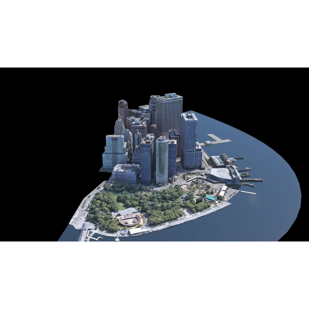 Lower Manhattan 3D Model – Low Poly Cityscape, FBX, OBJ - View 24