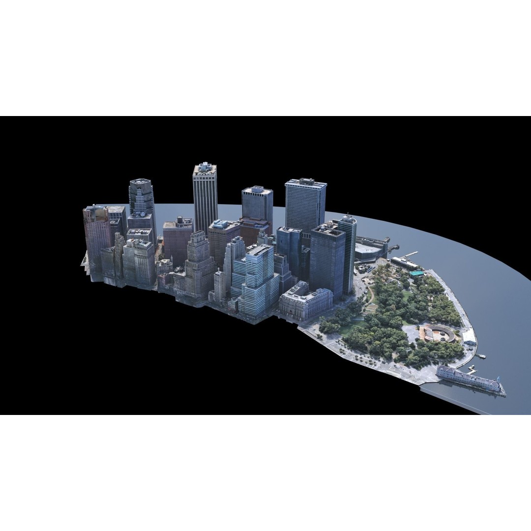 Lower Manhattan 3D Model – Low Poly Cityscape, FBX, OBJ - View 30