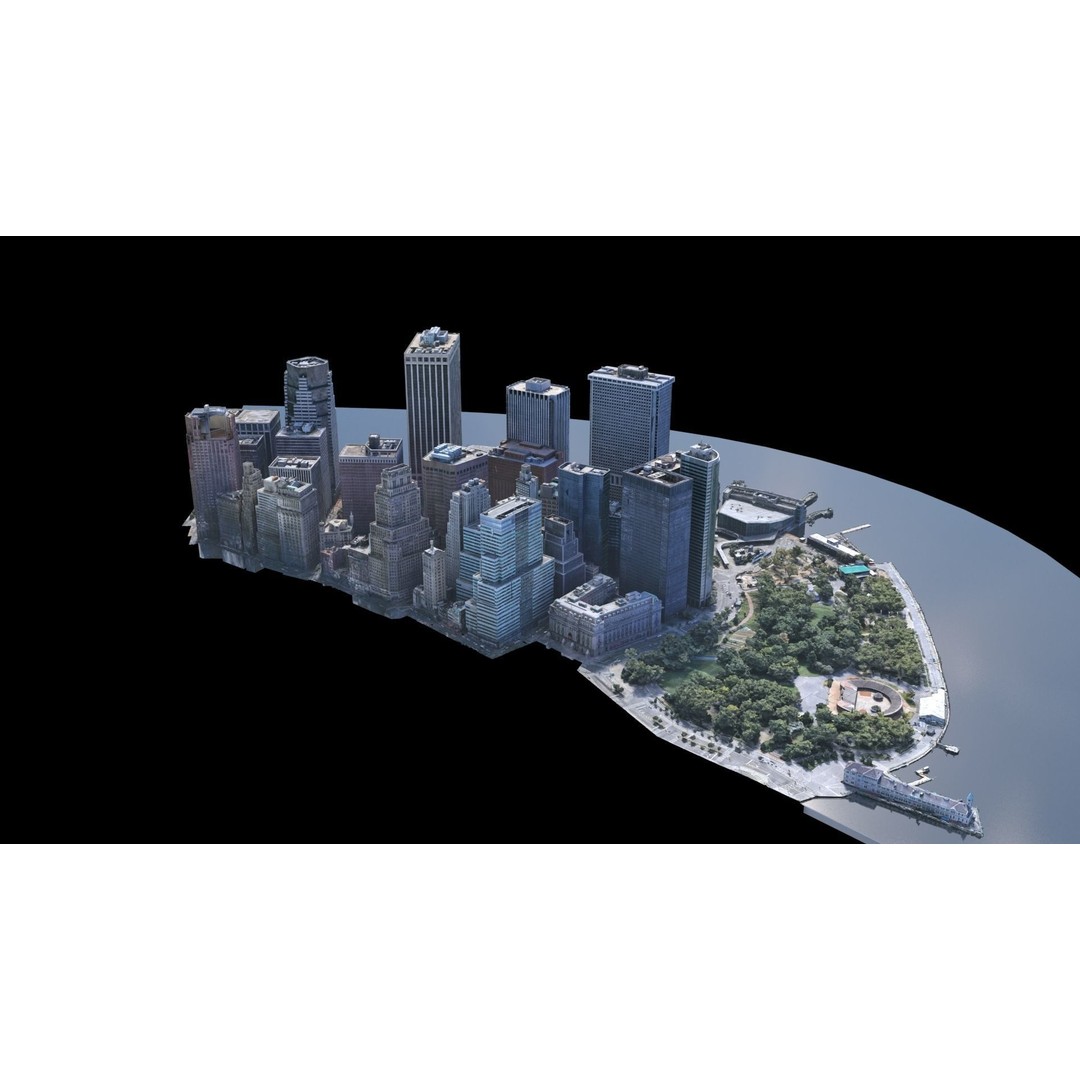 Lower Manhattan 3D Model – Low Poly Cityscape, FBX, OBJ - View 34