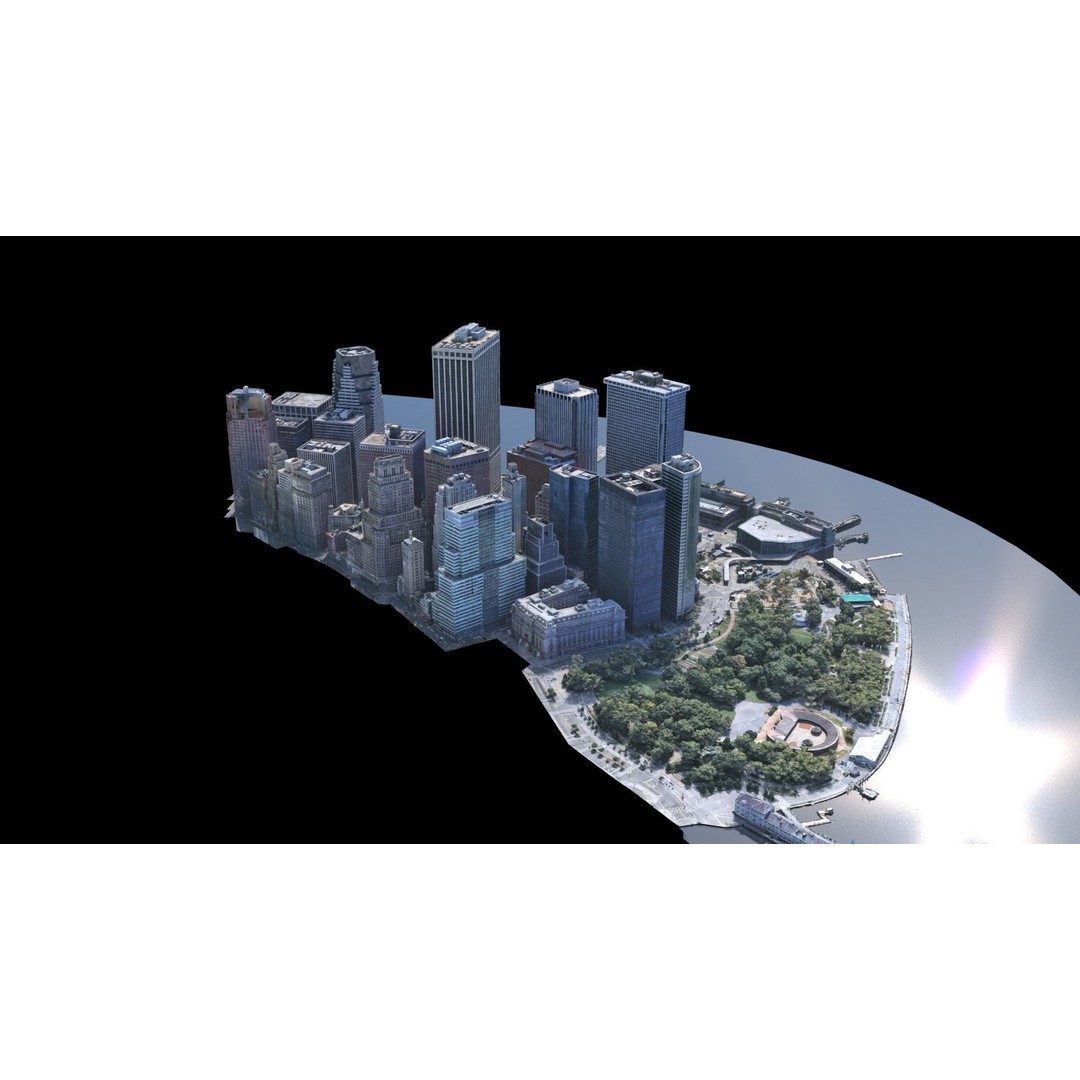 Lower Manhattan 3D Model – Low Poly Cityscape, FBX, OBJ - View 37