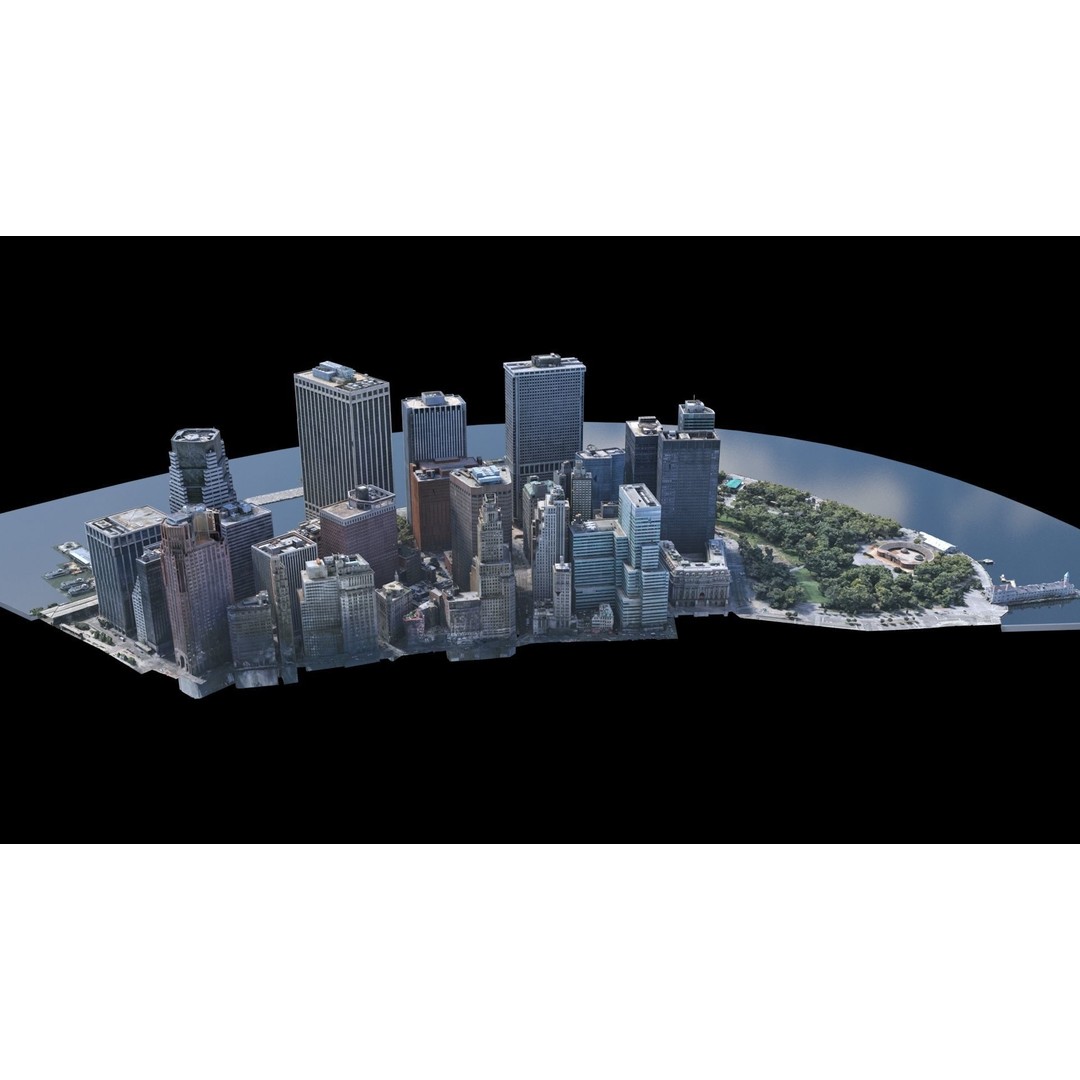Lower Manhattan 3D Model – Low Poly Cityscape, FBX, OBJ - View 38